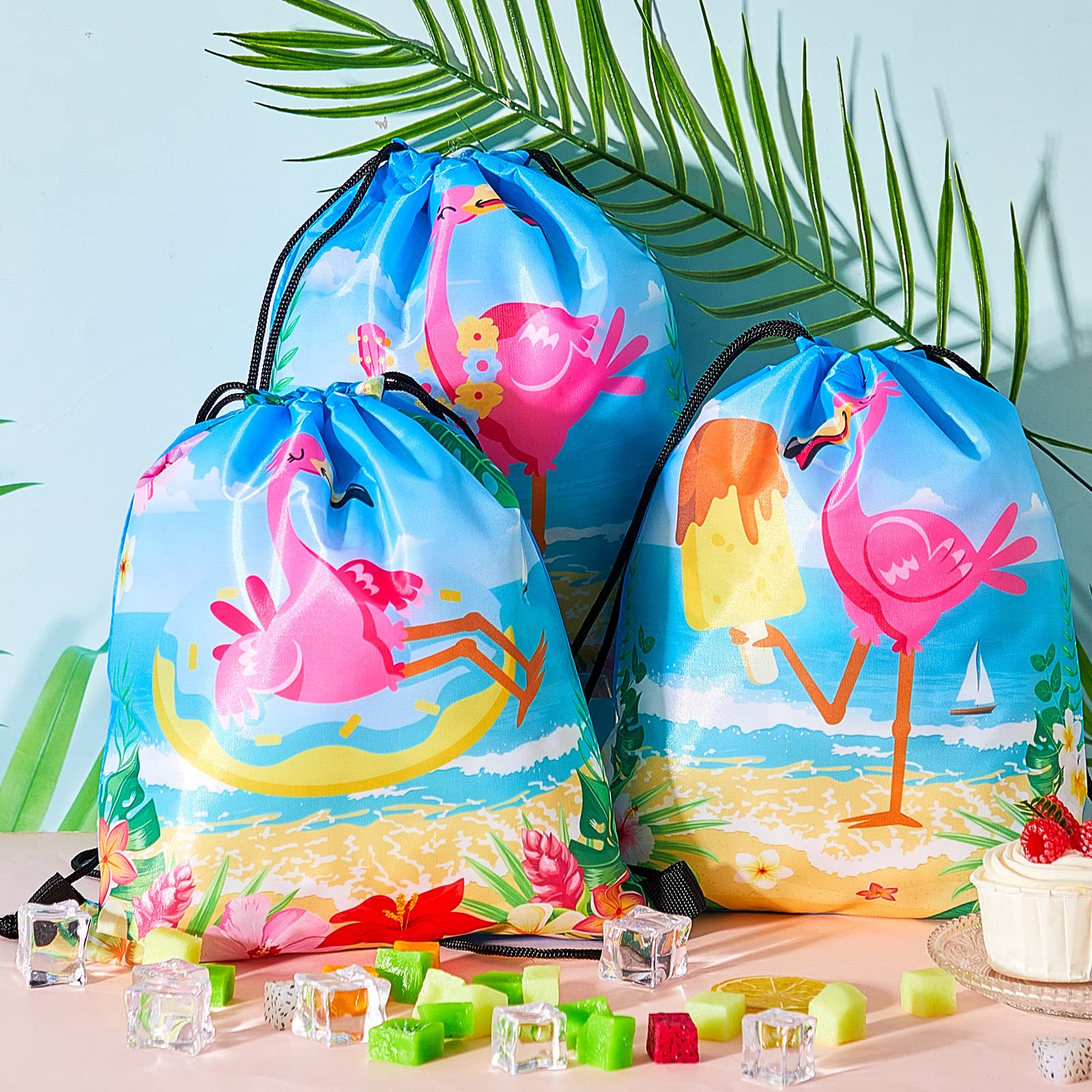 Amazon.com: 12 Pcs Flamingo Drawstring Backpack for Kids  display picture 1