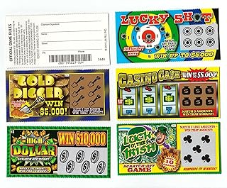 JA-RU Fake Lottery Ticket Scratch Tickets (5 Tickets / 1 Pack) Pranking Toys for Friend and Family Scratcher Jokes and Gag Winning Tickets Surprise. 1381-E
