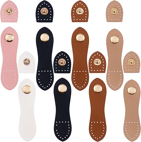 Joez Wonderful Leather Snap Buckles Snap Button Closure, Sew On Leather Purse Closure Fasteners for Wallet Bags Tote