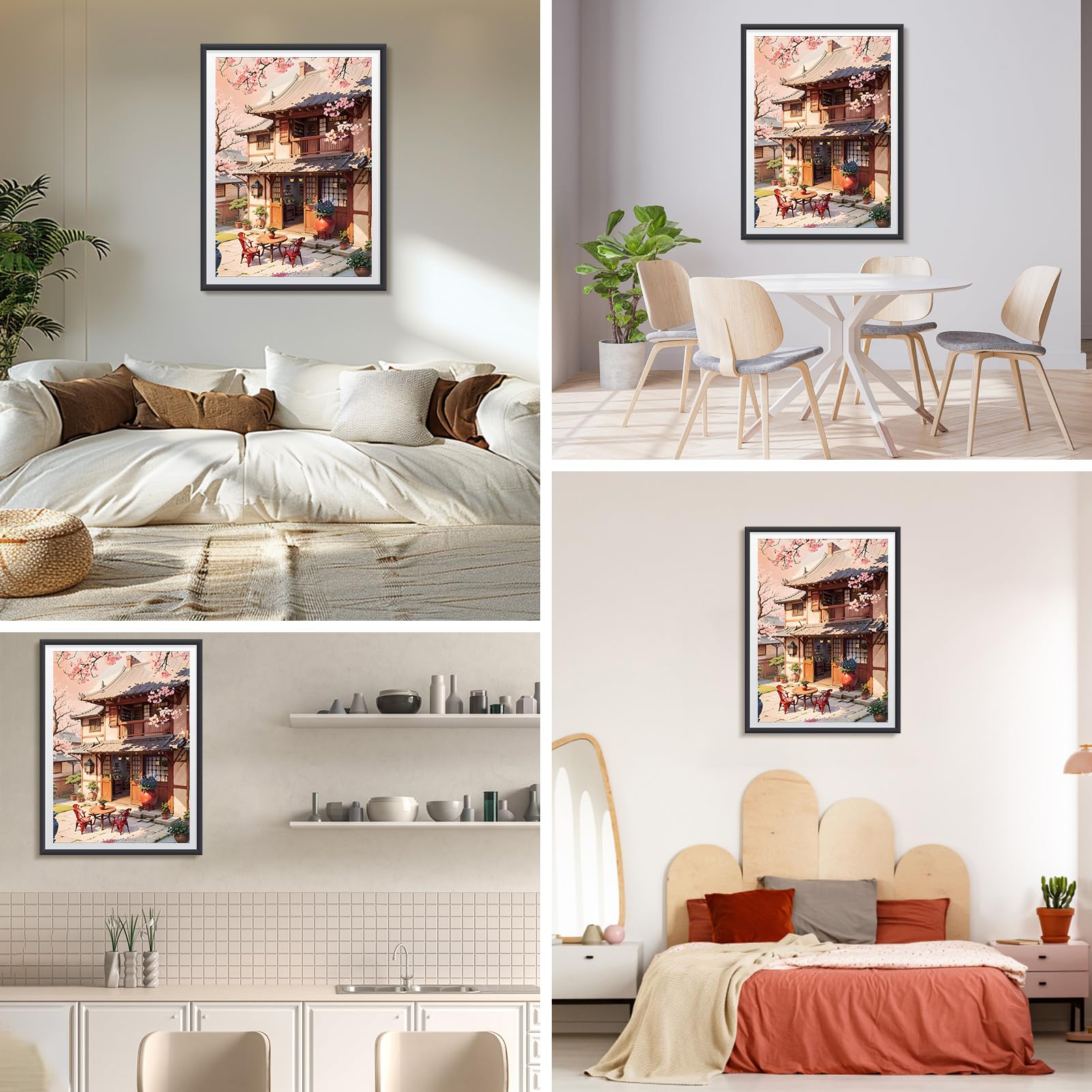 QENSPE Diamond Painting Kit 5D - Donna Giapponese In Paesaggio, Tela 30x40cm, Kit Completo Con Penne E 30% Di Diamanti In Più - 3