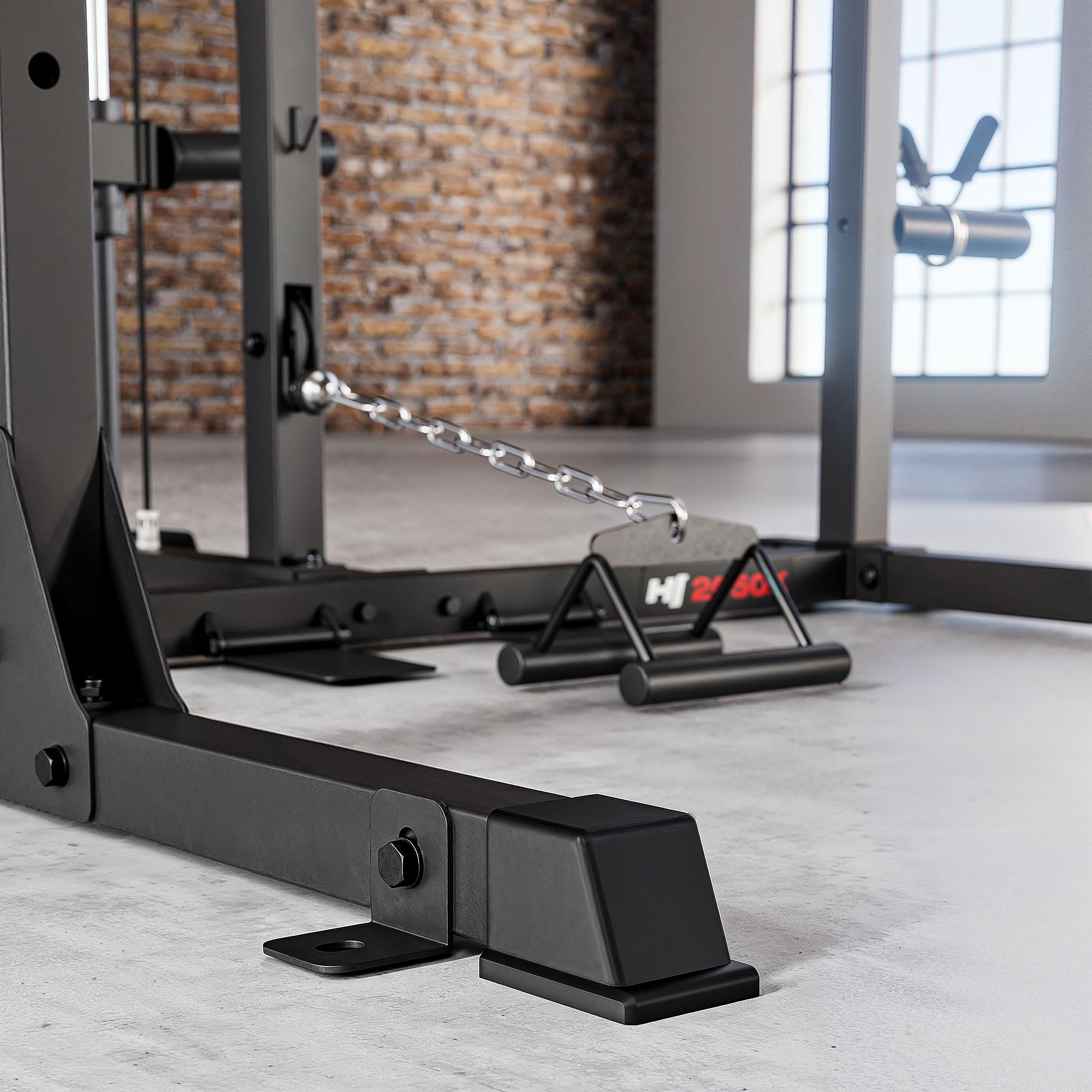 Hop-Sport Power Rack HS-2050K mit Latzug und Kabelzugstation, Power Cage mit Klimmzugstange, Sicherheitsablagen, Landmine, Squat Rack und Langhantelablage für Home Gym Krafttraining zuhause