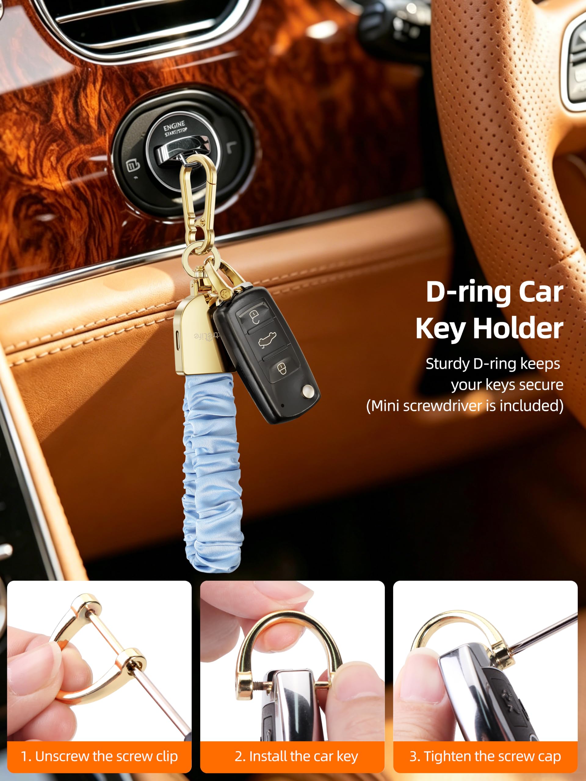 Portachiavi da polso, funziona con Apple Find My, elastico elastico per donne e uomini, portachiavi per auto con localizzatore GPS, ricerca chiavi intelligenti, ricaricabile, blu nebbia