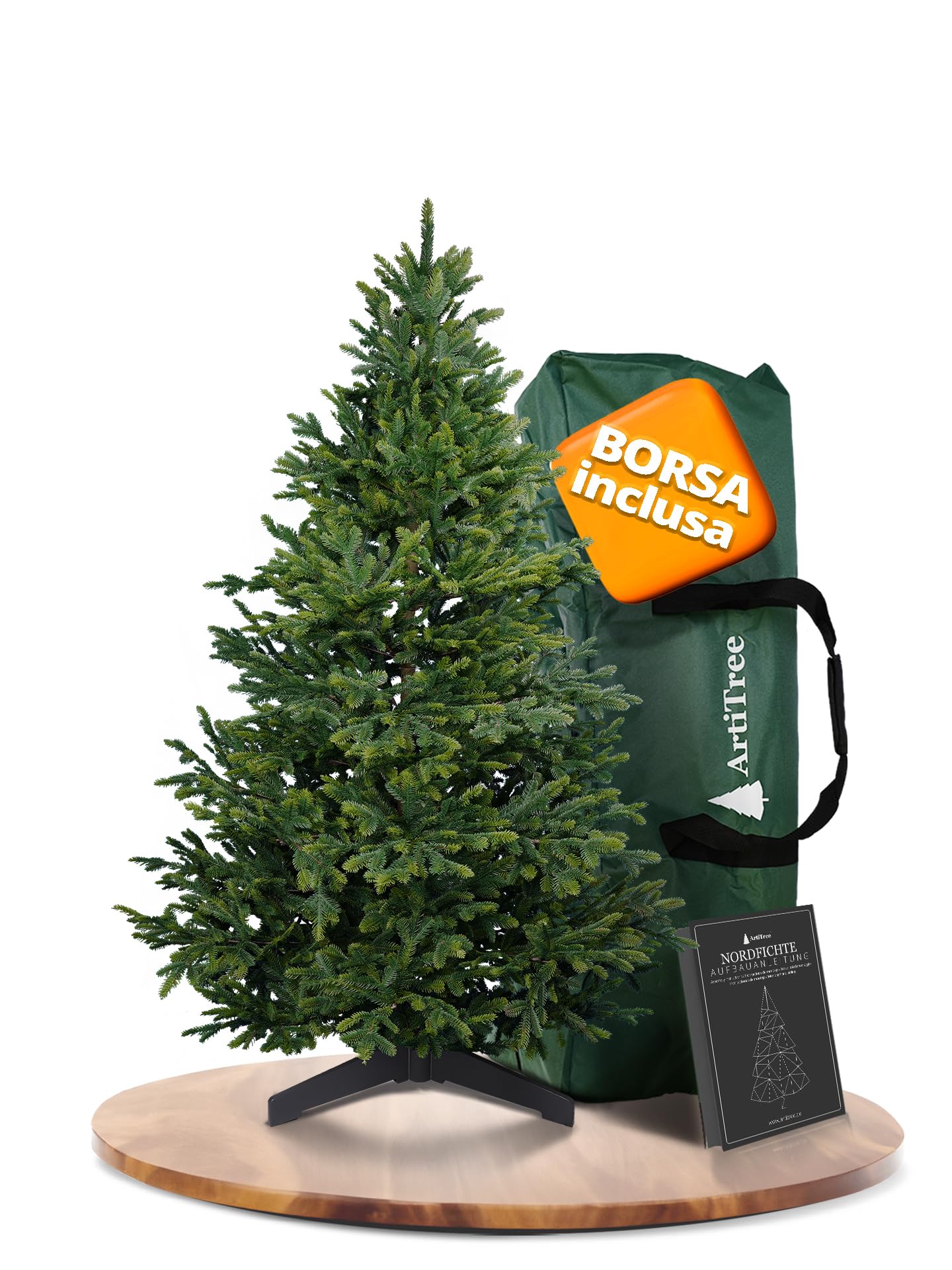 ArtiTree Abete Nordmann Artificiale Realistico, Verde, 180 cm