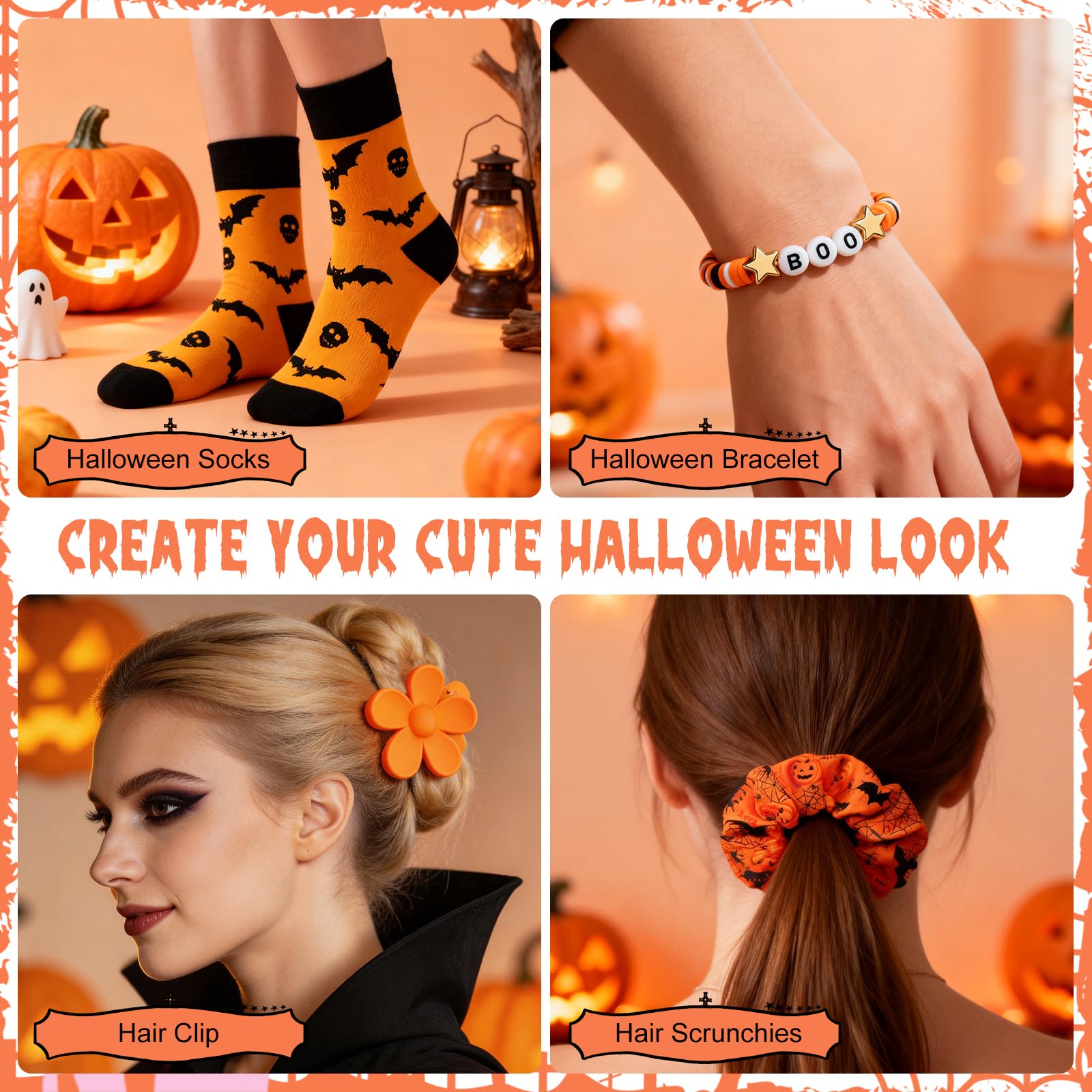 Regali arancioni di Halloween per donne, simpatici cestini per ragazze