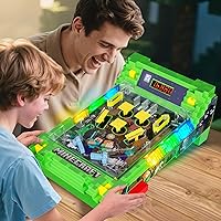 Vista 2 de Minecraft: Arcade Pinball - Overworld - Juego de mesa con luces y sonidos, marcador LED, parachoques vibratorio, detección de canalones, licencia