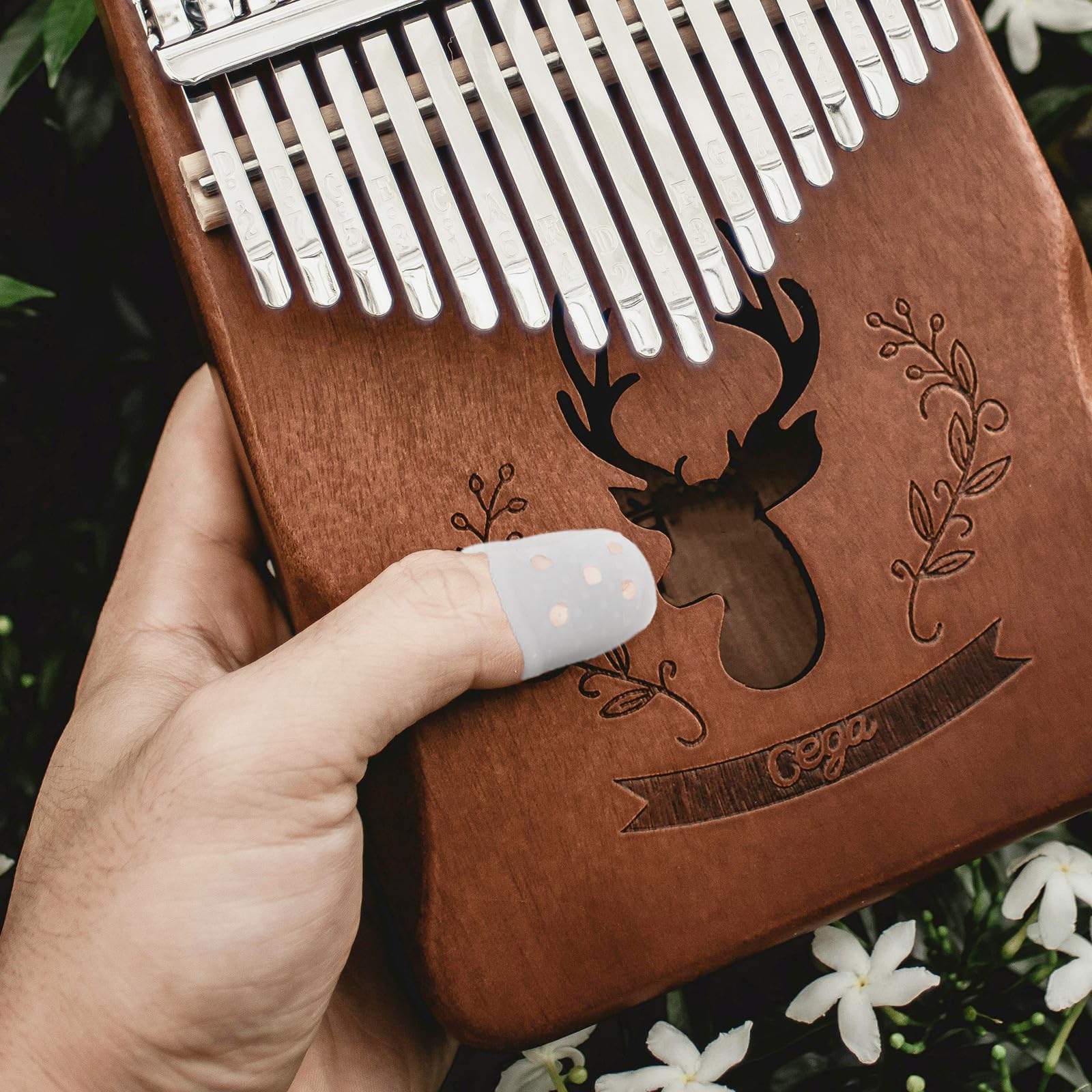 Hemobllo Kalimba Fingerschutz 10 Stück Transparent Silikon Daumenklavier Daumenschützer für Kalimba Spieler Fingerkuppenschutz und Rutschfestigkeit