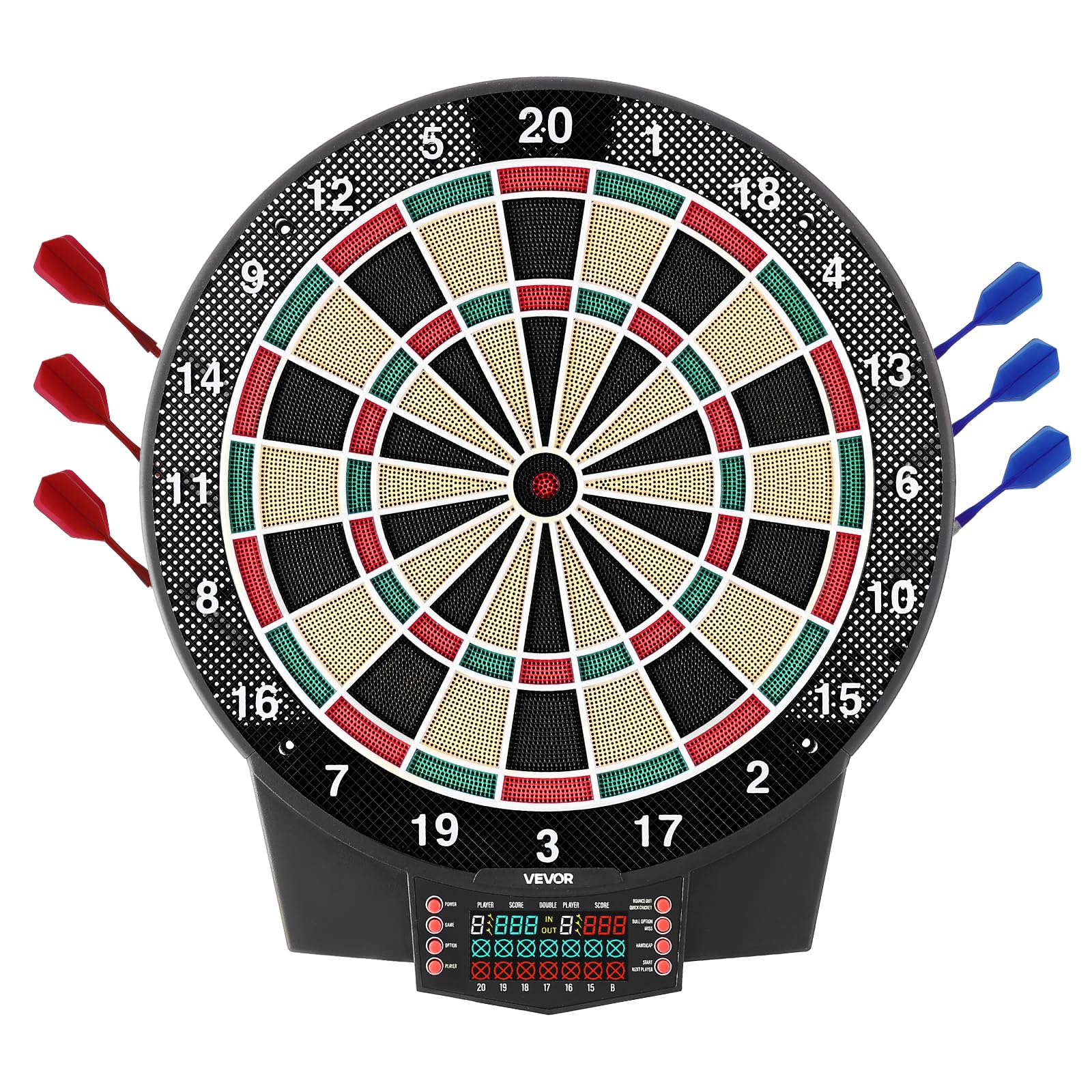 VEVOR Elektronische Dartscheibe Elektronische Dartscheibe – 43 Spiele & 320+ Variationen