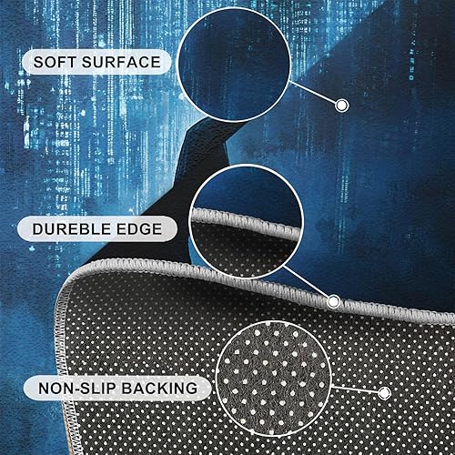 Miniatura 6 de Cyberpunk Rugs for Bedroom, Cyberpunk Hacker Area Rug, Futuristic Rugs for Living Room, Indoor Non-Slip Rug, Machine Washable Carpet for Front