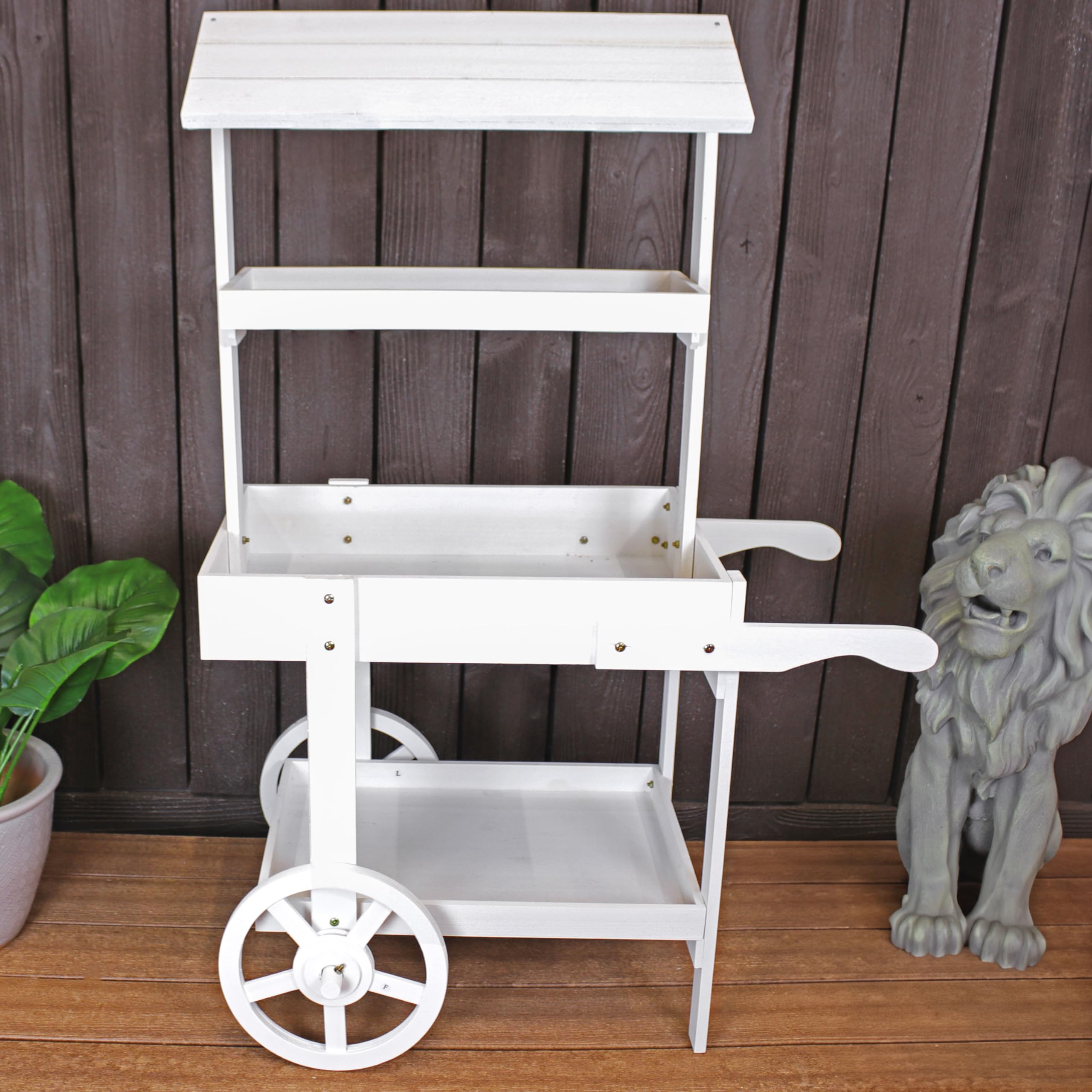Sunnydaze Country Market Flower Cart Display Stand