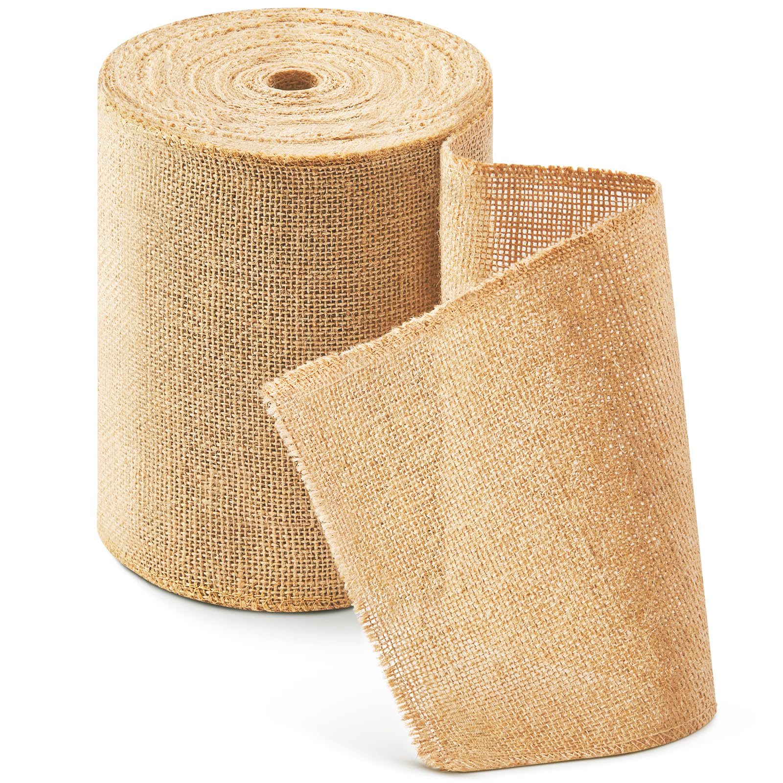 HEETA Jute Tischläufer Tischband Natur 20cmx20m, Juteband Tischläufer Meterware Zuschneidbar für Verschiedene Schreibtischgrößen, Tischdekoration für Gartenparty, Hochzeit