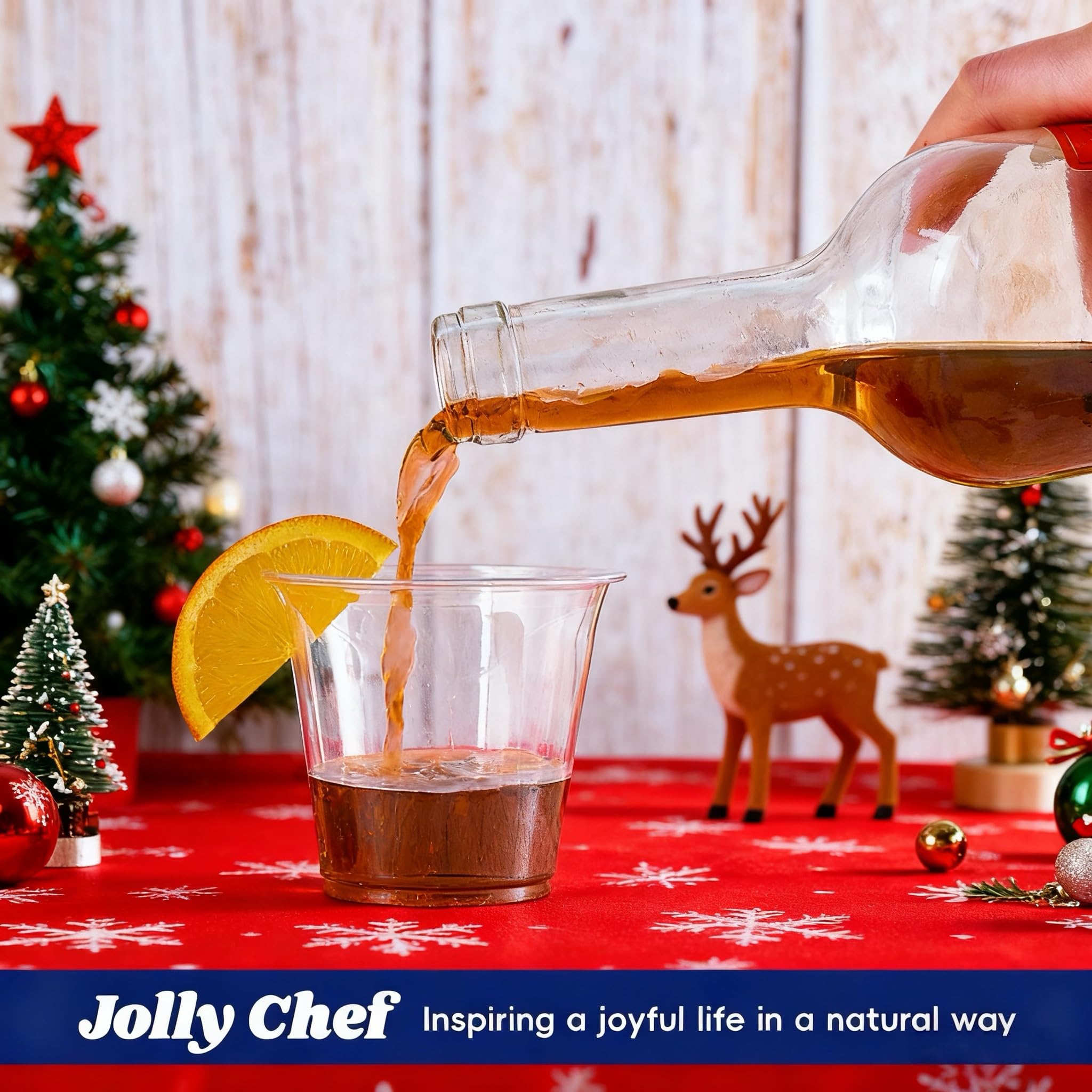 JOLLY CHEF 9 oz Plastic Cups, 600 Pack Clear Disposable Drinking Cups — Amazon image 3