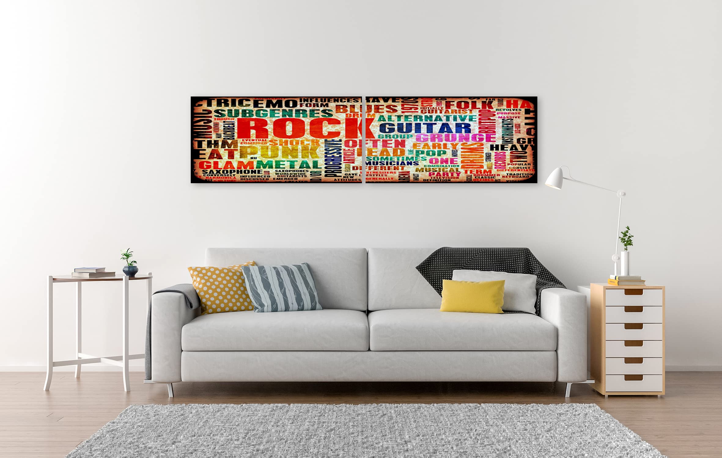 islandburner Impression sur toile de qualité supérieure - Musique rock - Poster d'art comme fond grunge - Images murales