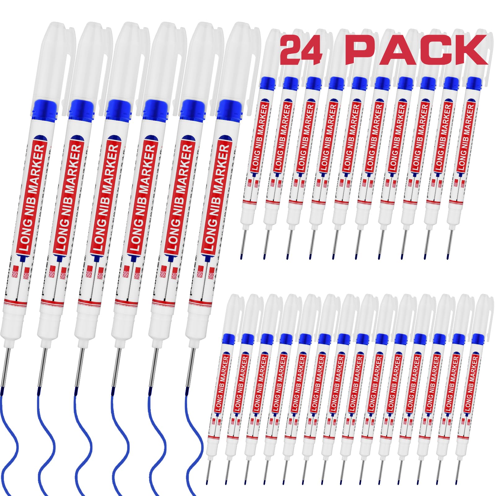12 PCS Long Head Deep Hole Marker Pens,20mm Long Nib Marker,Longs Nose Markers,Waterproof Construction Markers Marking Tool,Permanent Markers Carpenter Ink marker Pens,Metal marking Pen — Amazon image 7