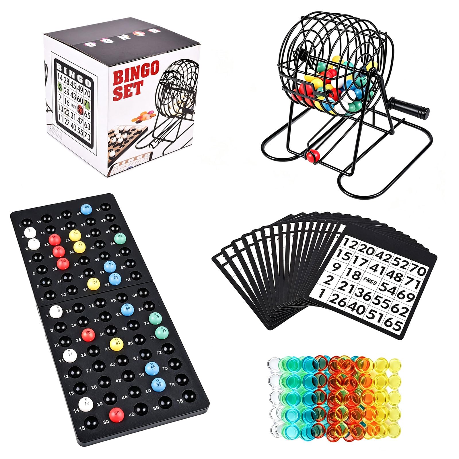 Yeqqzq Deluxe Metal Bingo Game Set,Fun Family Bingo Night