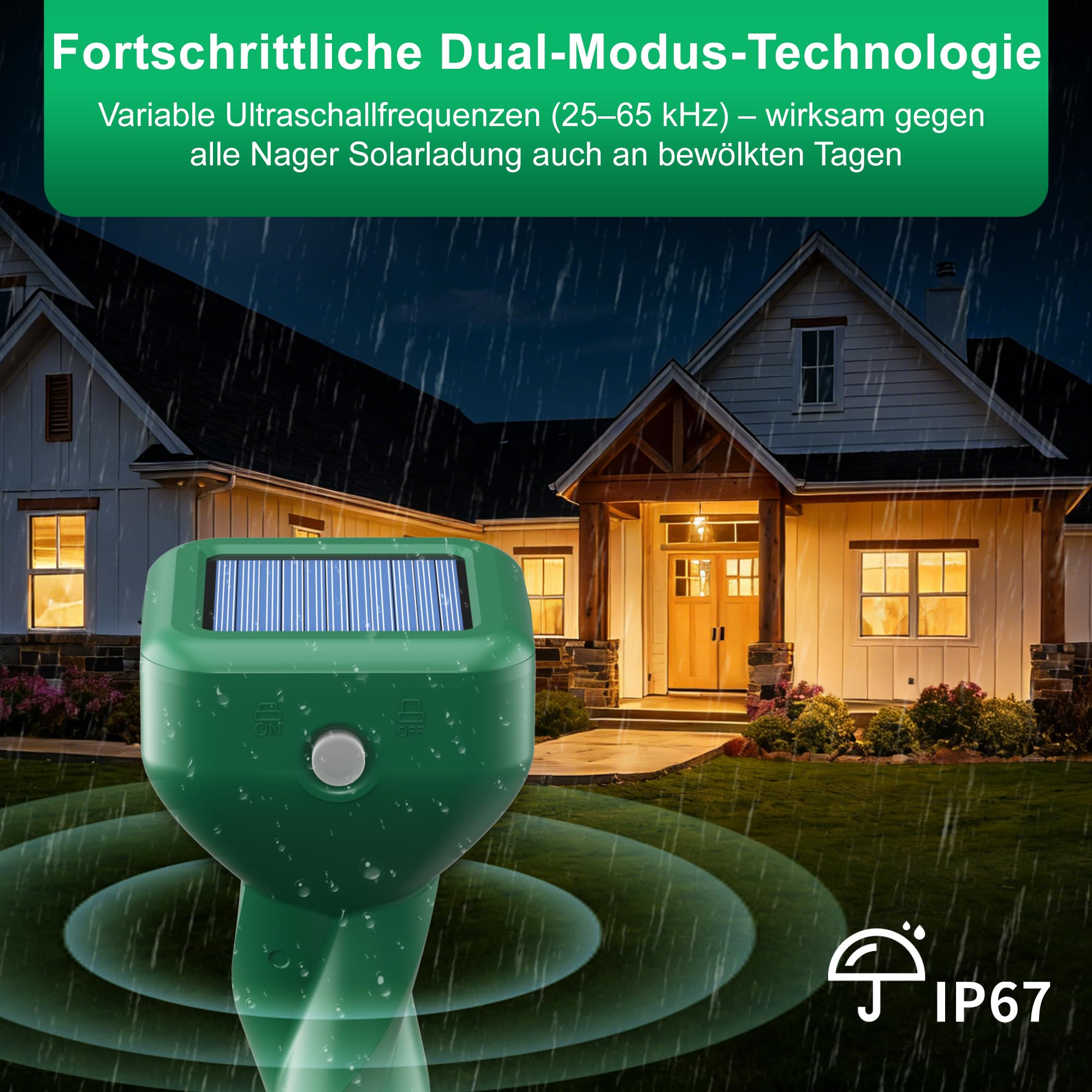 Solar Maulwurfschreck 6er Pack für Garten und Rasen, IP67 wasserdichter Maulwurf Vertreiber zur Vertreibung von Wühlmäusen, kabellose Anwendung ohne Chemikalien