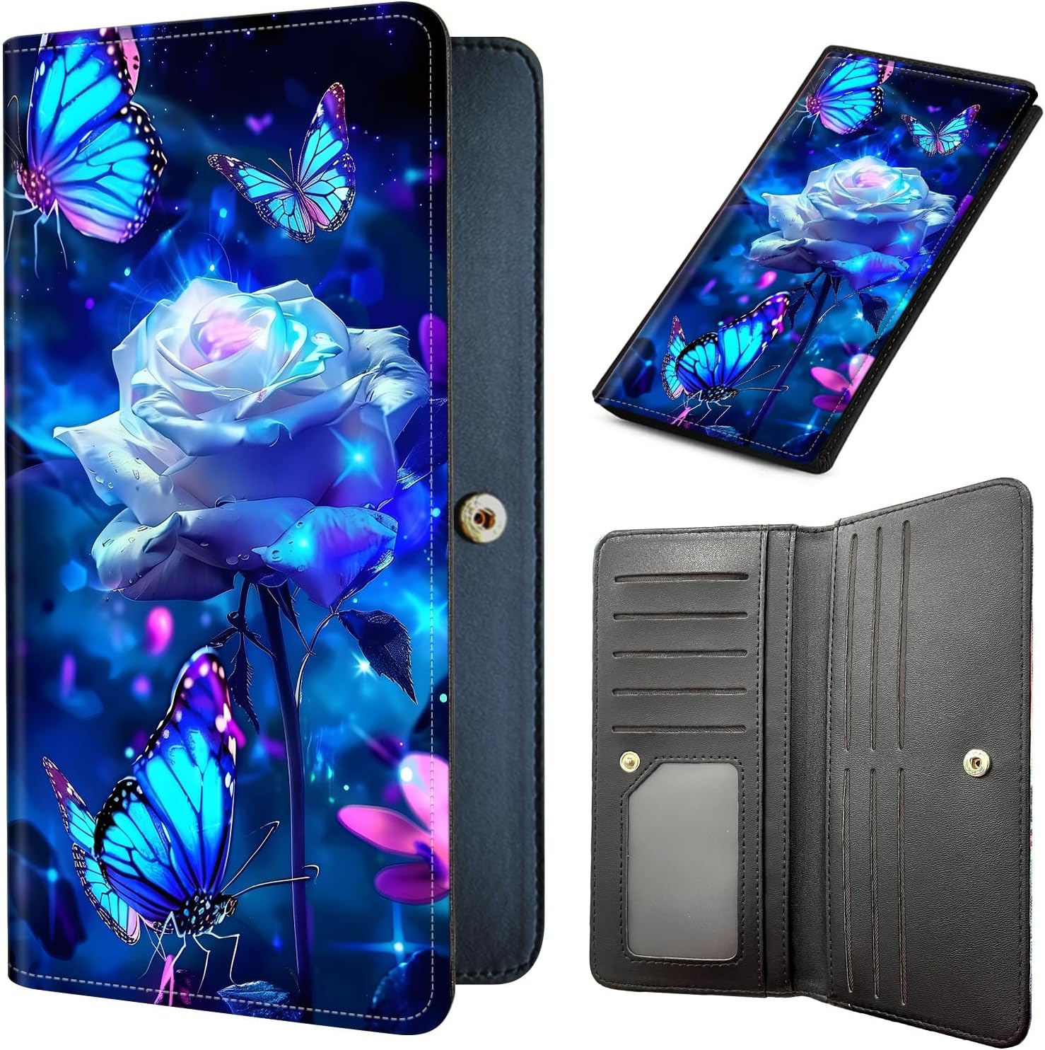 Tudguiloae Long Women Wallet, Ultra Slim Wallet for Women, PU Leather RFID Blocking Credit Card Holder,Business Travel Wallet