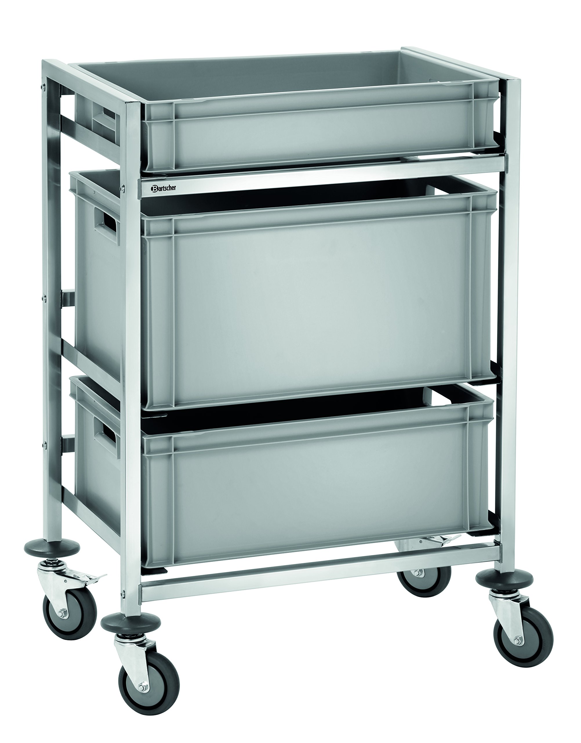 Bartscher Kistenwagen | 3EB | Nickel-Chromstahl | Silberfarben