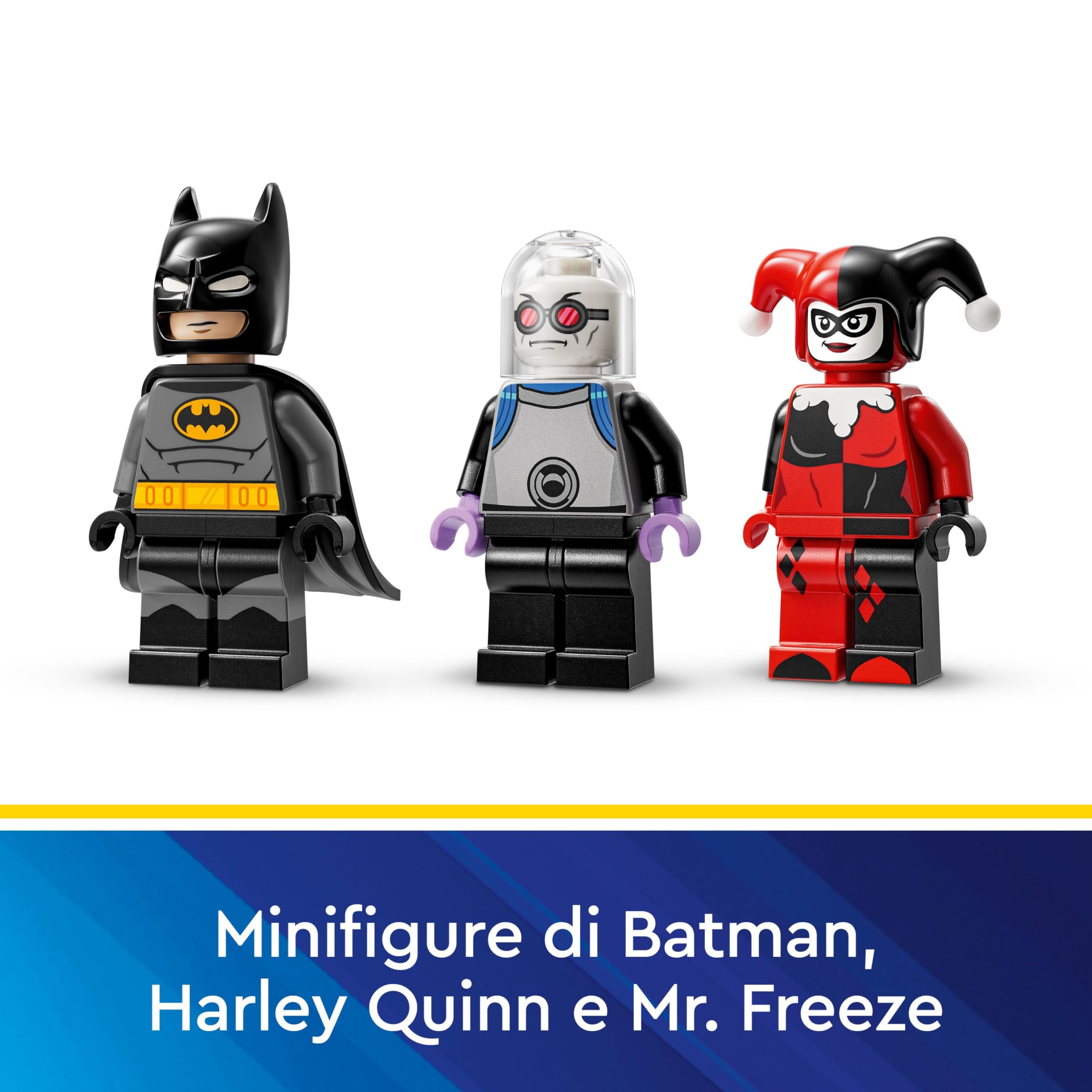 LEGO DC Batman con Batmobile vs. Harley Quinn e Mr. Freeze, Macchina Giocattolo da Costruire del Supereroe della Serie Animata con 3 Minifigure, Gioco per Bambini da 8 Anni, Regalo da Collezione 76274