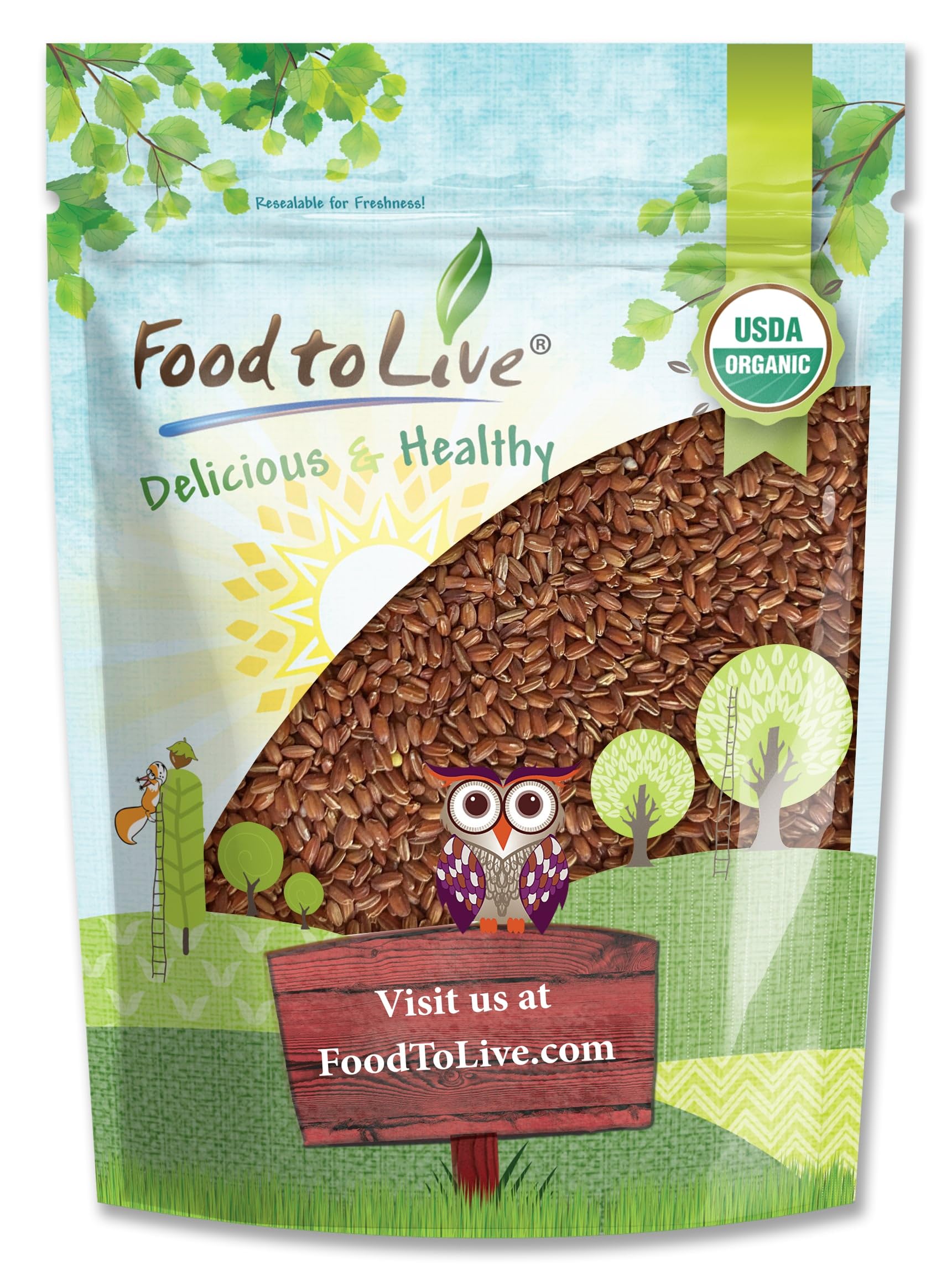 Food to Live Organic Red Rice, 5 Pounds – Non-GMO, Whole Grain Variety, Non-Sticky, Vegan, Kosher. Source of Protein. Rich in Antioxidants. Great as