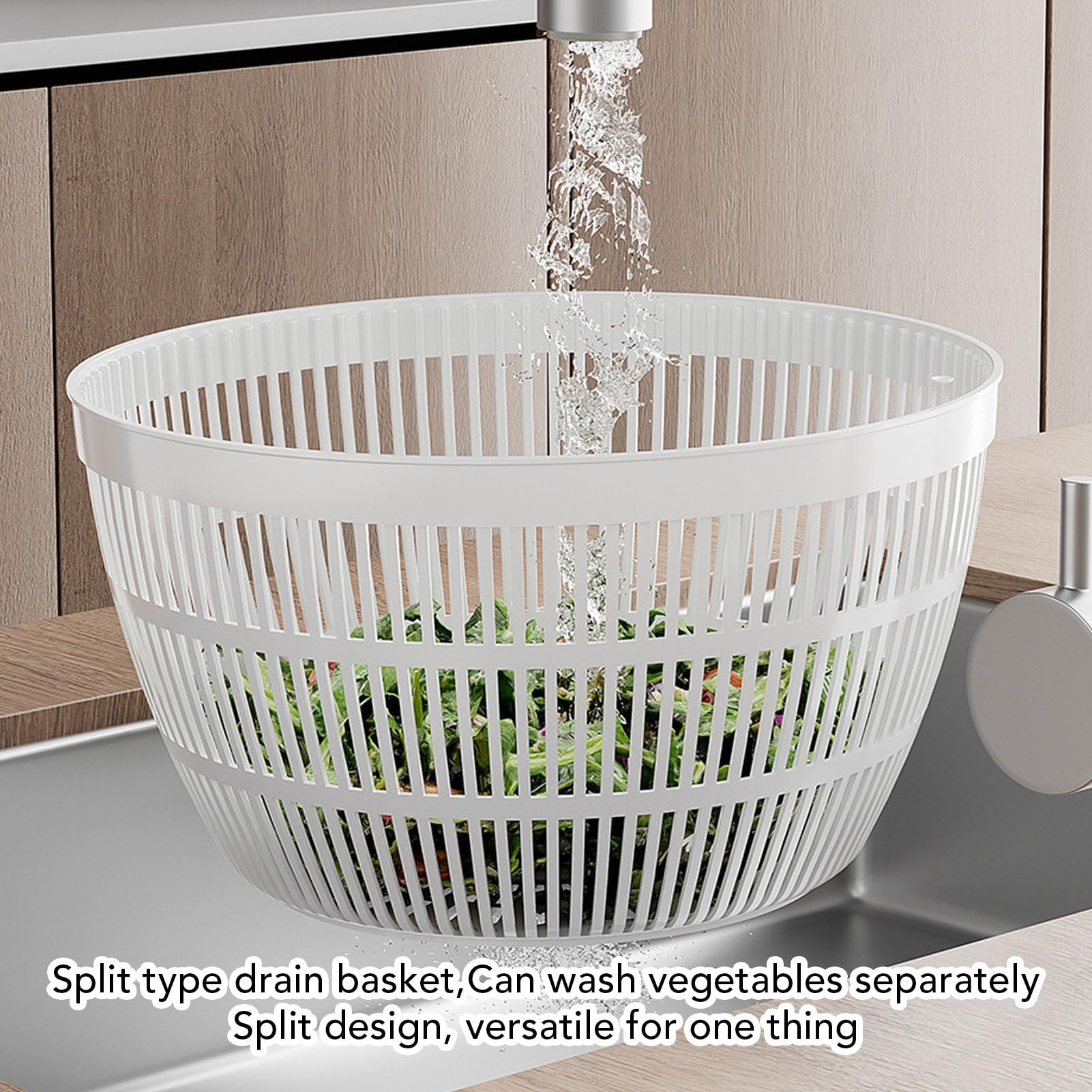 5L Manueller Salat-Schleuder Gemüsetrockner (GREY)