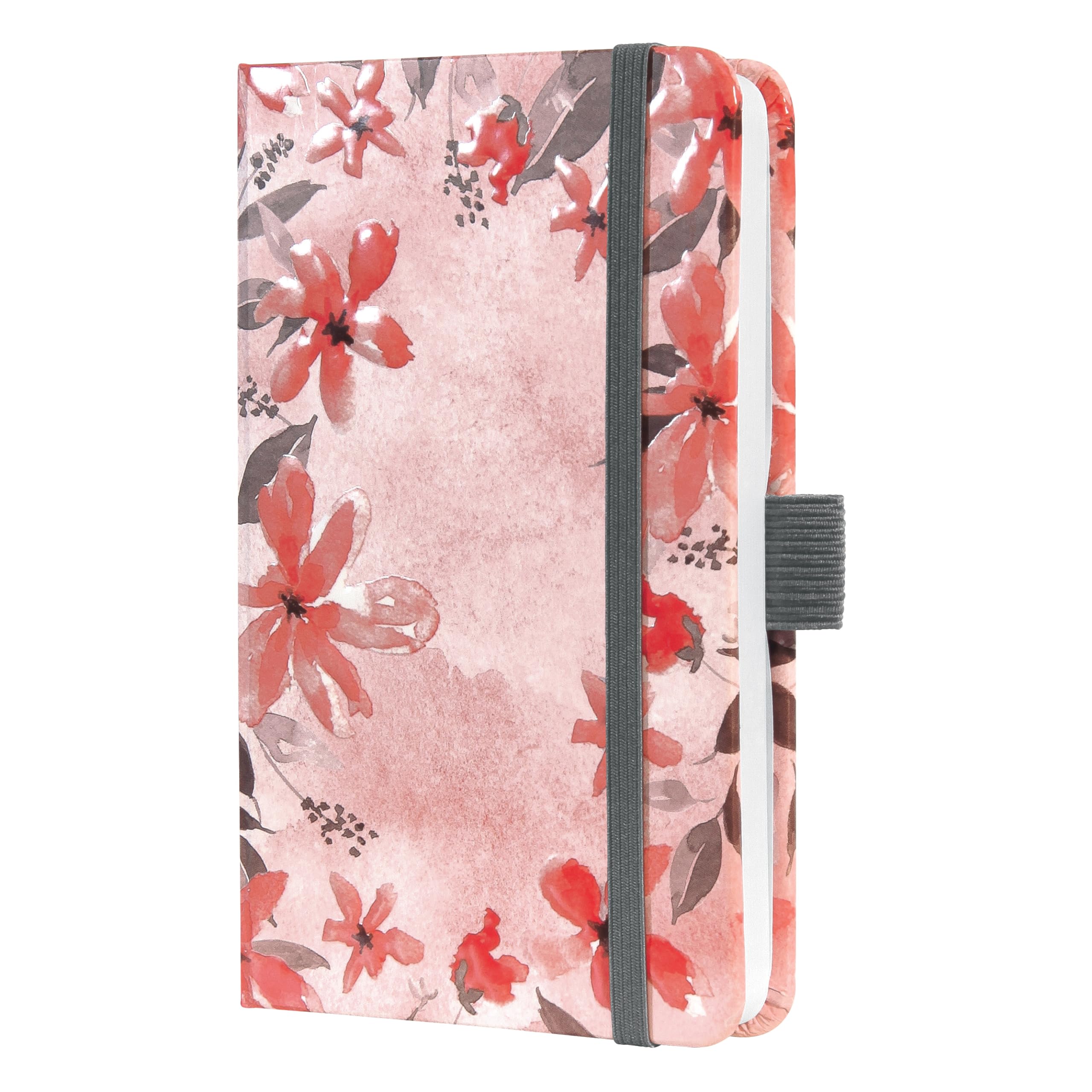 SIGEL J5359 - Wochenkalender Jolie 2025, Summer Linear Leaves, Violett, Rosa, Weiß, Ca. A5, Hardcover, Mit Stickerbogen