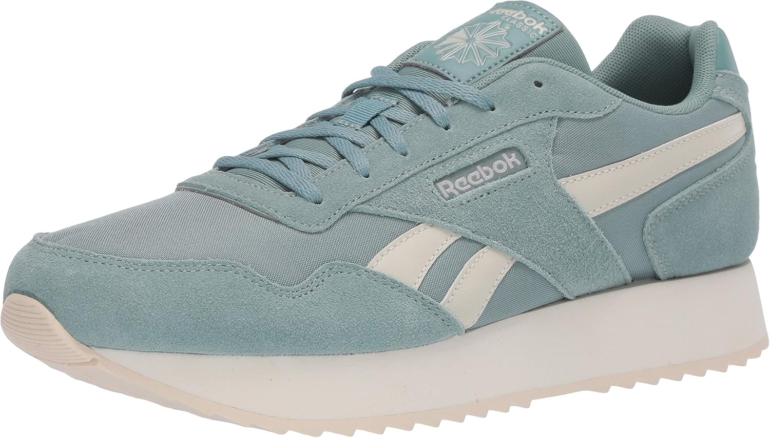 Reebok Women's Classic Harman Ripple Double Sneaker 11 Green Slate/Chalk/Chalk