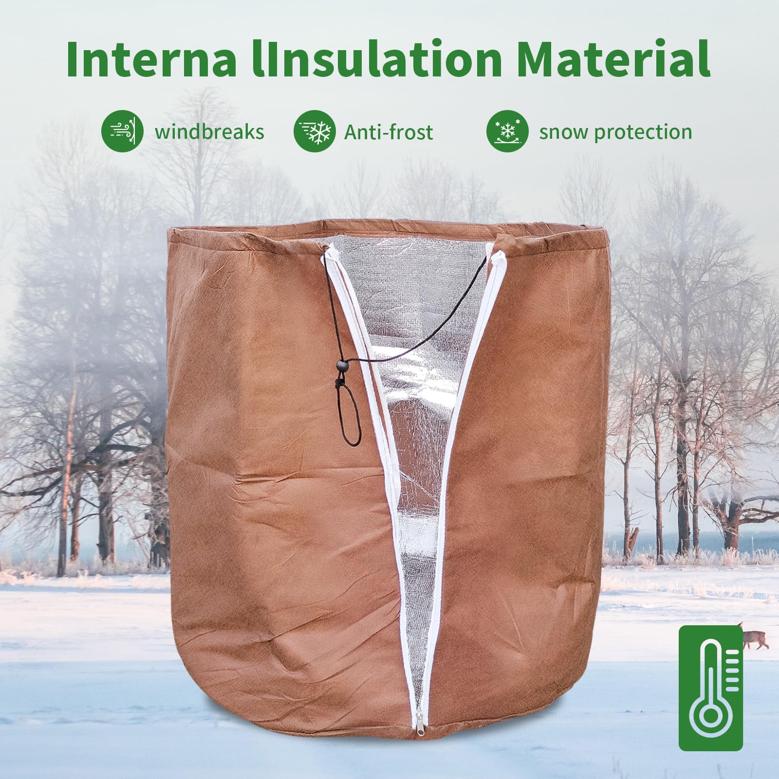 Wzzy Gurden Sacchetti antigelo per Piante in Vaso, Protezione per Piante, Protezione Invernale per Piante, 60 x 90 cm, 70 g/m², Poliestere (2 Pezzi)