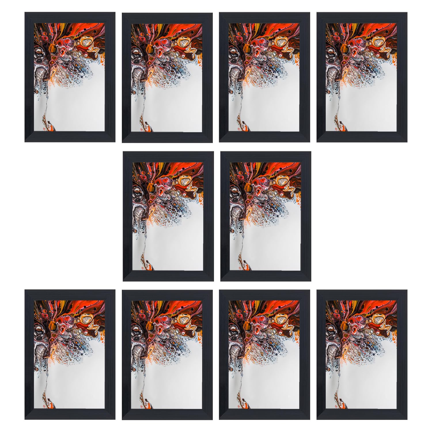 M1SS (Set of 10 Classic Design 4 x 6 Inches Photo Frame Glass Front Window Black Colour Wooden Frame Sleek Design Amazing Collection Of Small Picture For Home Office (Wall Hanging & Tabletop)