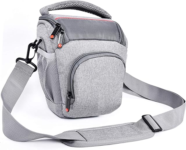 FOSOTO Anti-Shock DSLR/SLR Camera Bag Waterproof with Rain Cover Compact Camera Shoulder Bags Cases Compatible for Canon Sony Nikon Fujifilm Lens & Flash