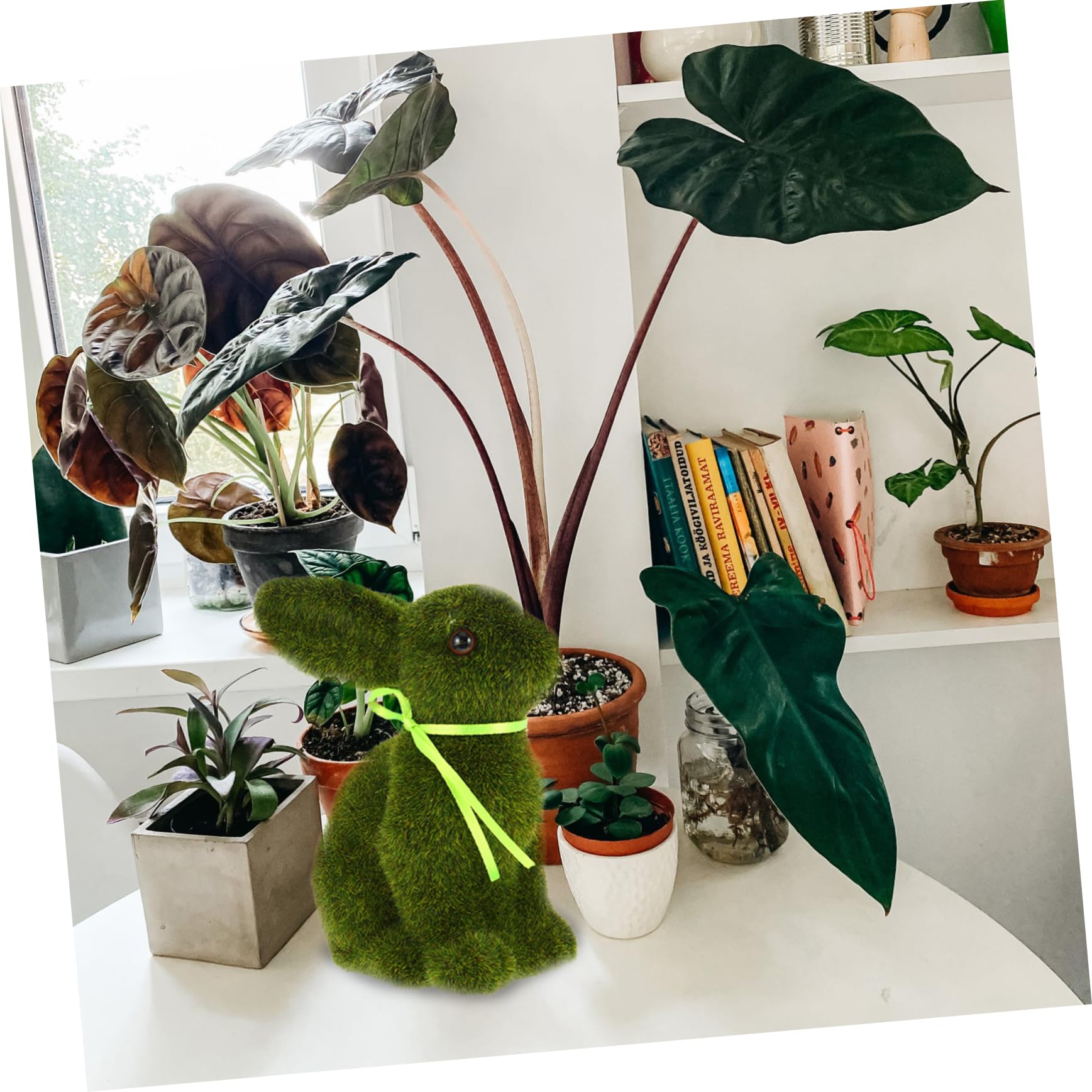 ABOOFAN 4 Pz decorazione pasquale figurine di animali floccati statua del coniglio Home decor lovable decorazioni animale ornamento di coniglio coniglietto di Pasqua all'aperto Modello