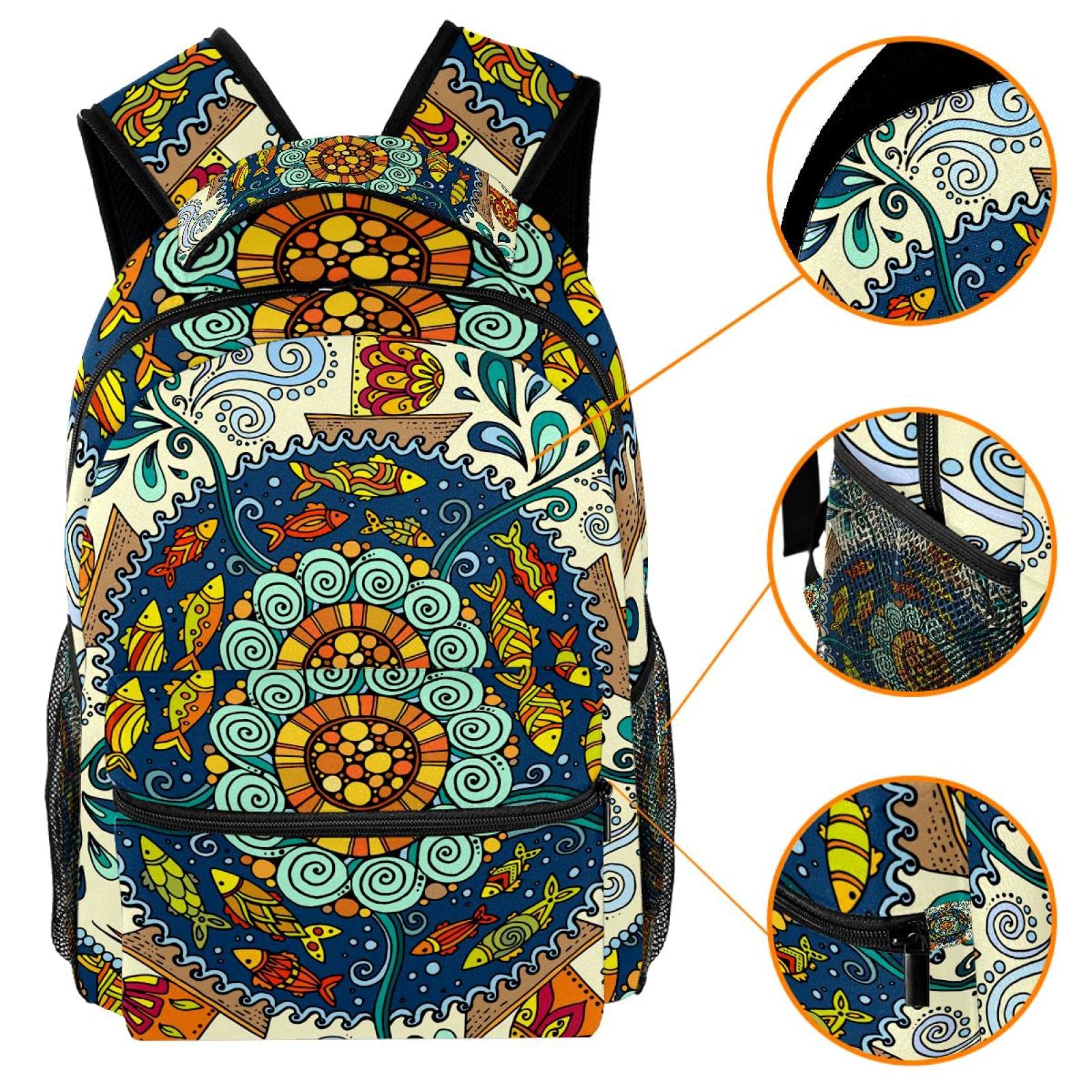 Laptop-Rucksack, Motiv: Angel Unicorn Star Night Navy Hintergrund University Laptop Rucksack Reisetasche Große Kapazität & Verstellbarer Gurt, Mehrfarbig 10,