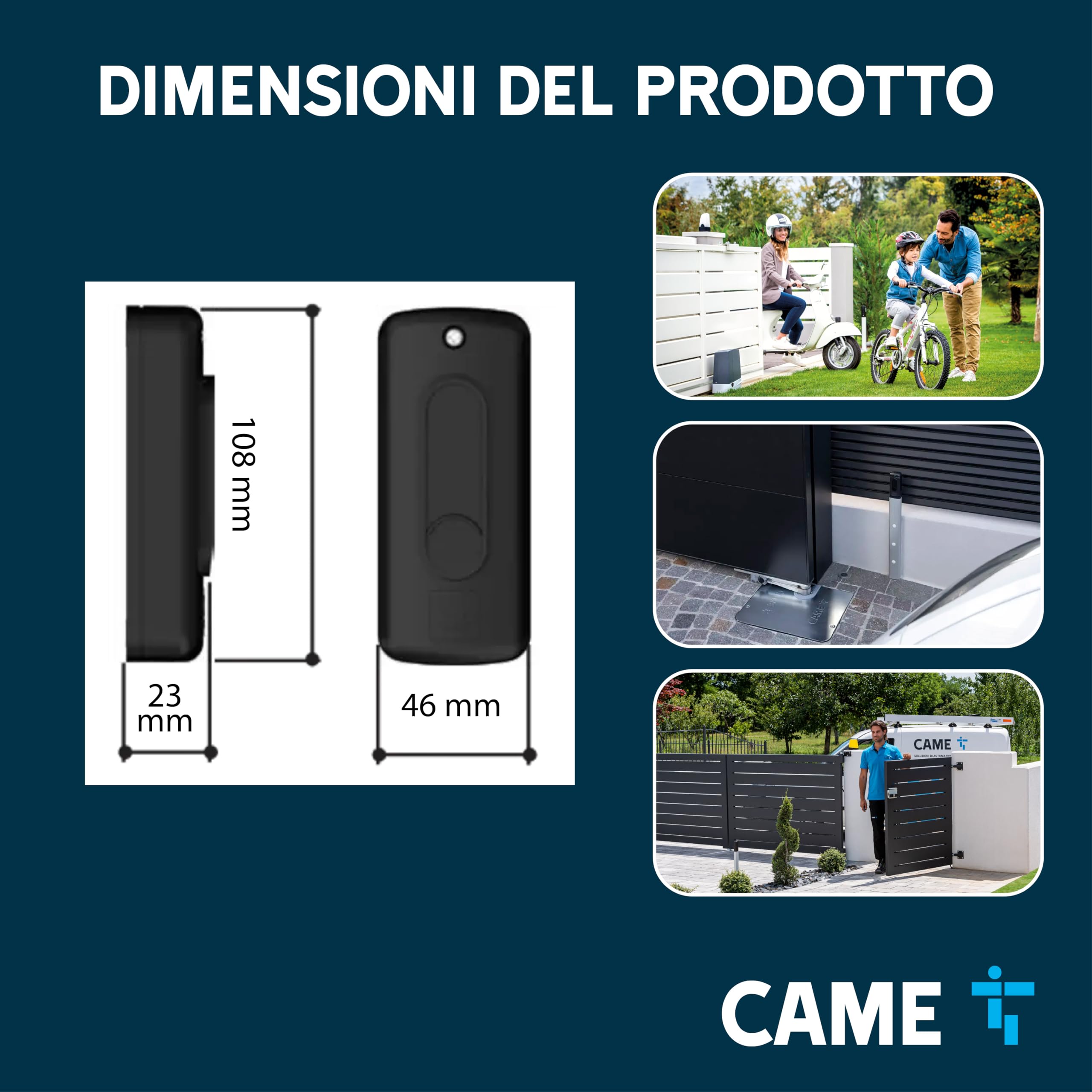 CAME Coppia fotocellule DIR a raggio infrarosso sincronizzato da esterno con portata fino 10m alimentazione 12-24V AC/DC design compatto e resistente per una gestione sicura degli accessi