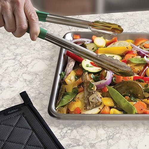 Miniatura 2 de Winco Pinza utilitaria con agarre antideslizante azul, 16 pulgadas, acero inoxidable