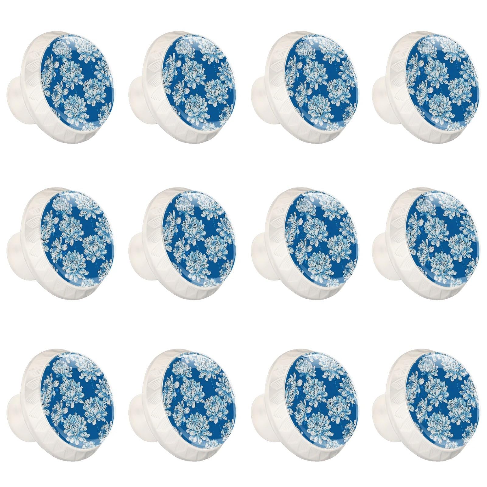 Boutons de tiroir pivoines bleues pour sublimer vos meubles de cuisine et placards de chambre
