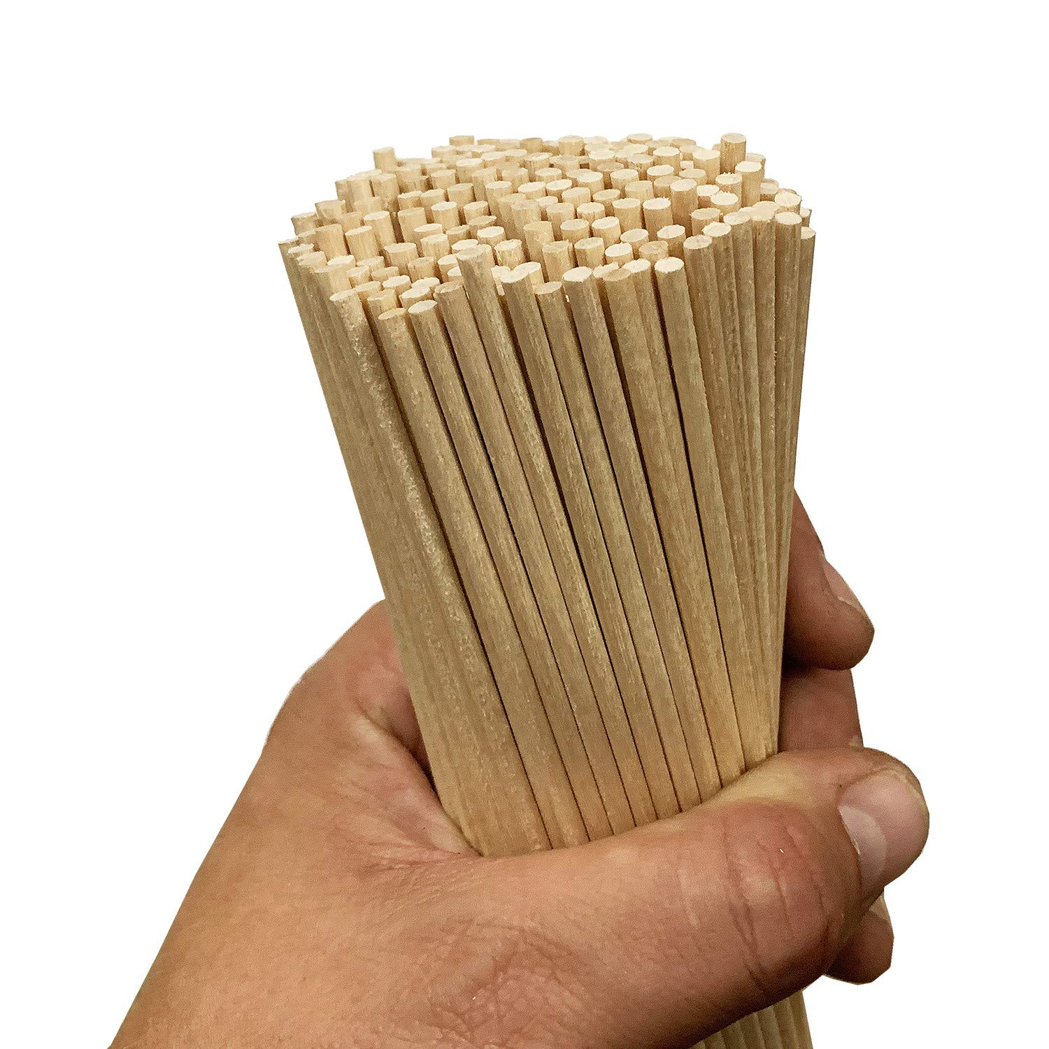 Lot de 250 bâtonnets en bois (5 mm x 20 cm, bois de bouleau, pointus)