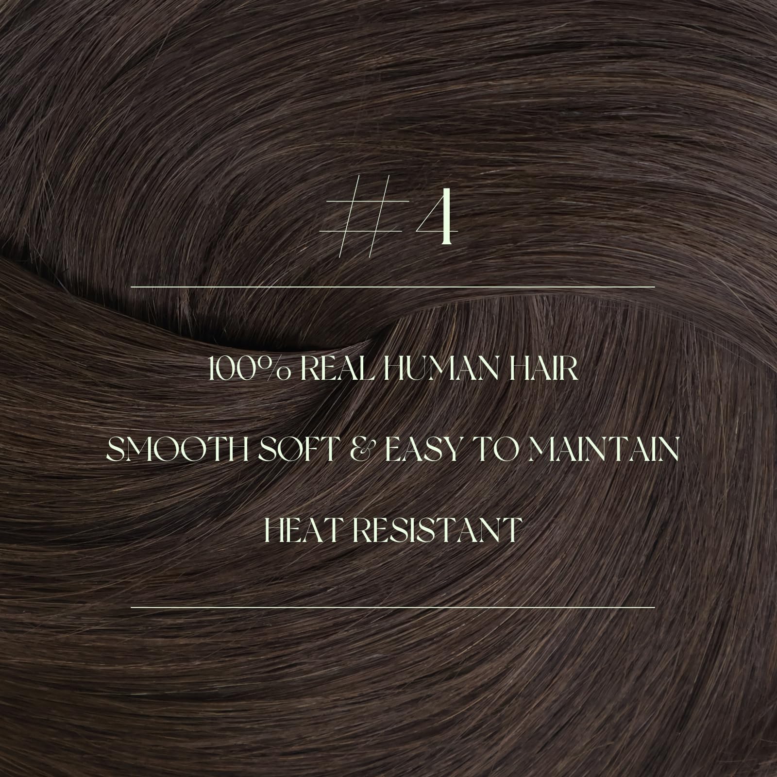 RUNATURE Clip in Hair Extensions Real Human Hair Brown Human Hair Clip in Extensions Brown Invisible Remy Straight Clip Hair 20 Inch 120g 7PCS - Image 2