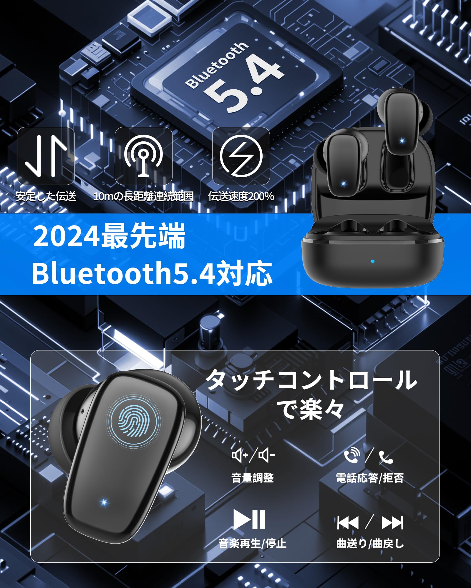 Amazon.co.jp: 【2025アップグレード版 ワイヤレスイヤホン】イヤホン