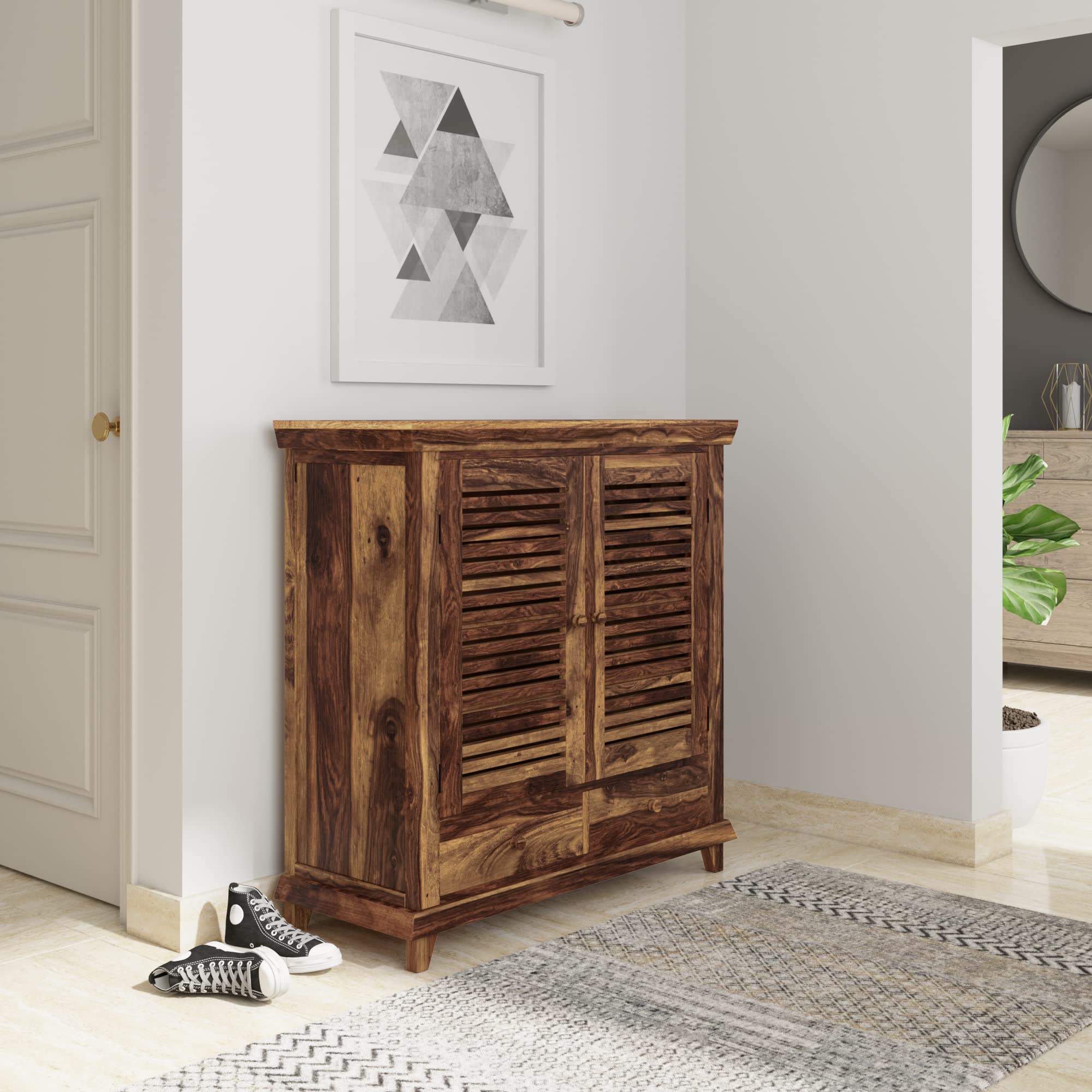 Amazon Brand - Solimo Deimo Solid Sheesham Wood Shoe Rack,Natural Finish (B09Z25QHJR) Amazon Price History, Amazon Price Tracker