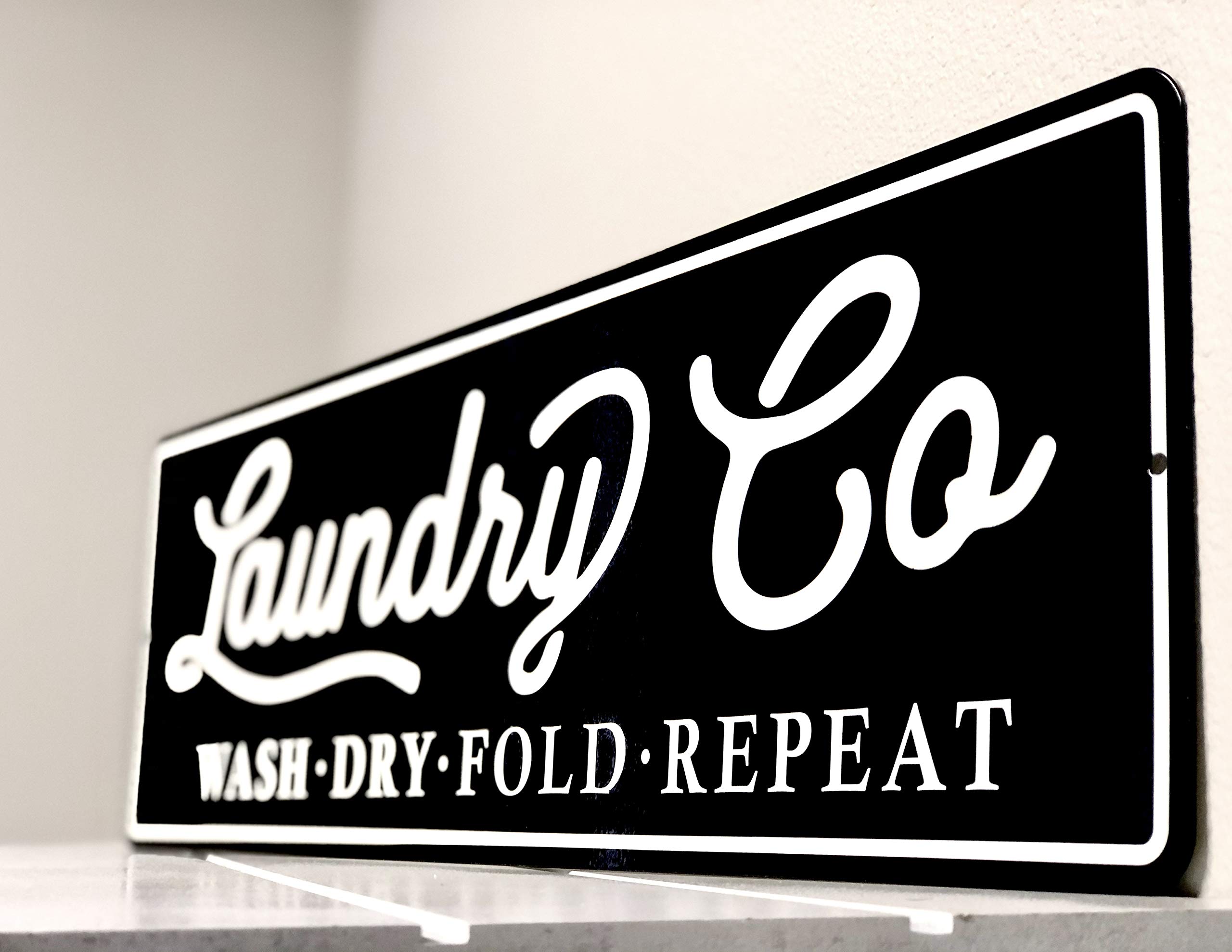 PhotoSteel Laundry Co - Cartel de Pared (61 x 17,8 cm), Color Negro