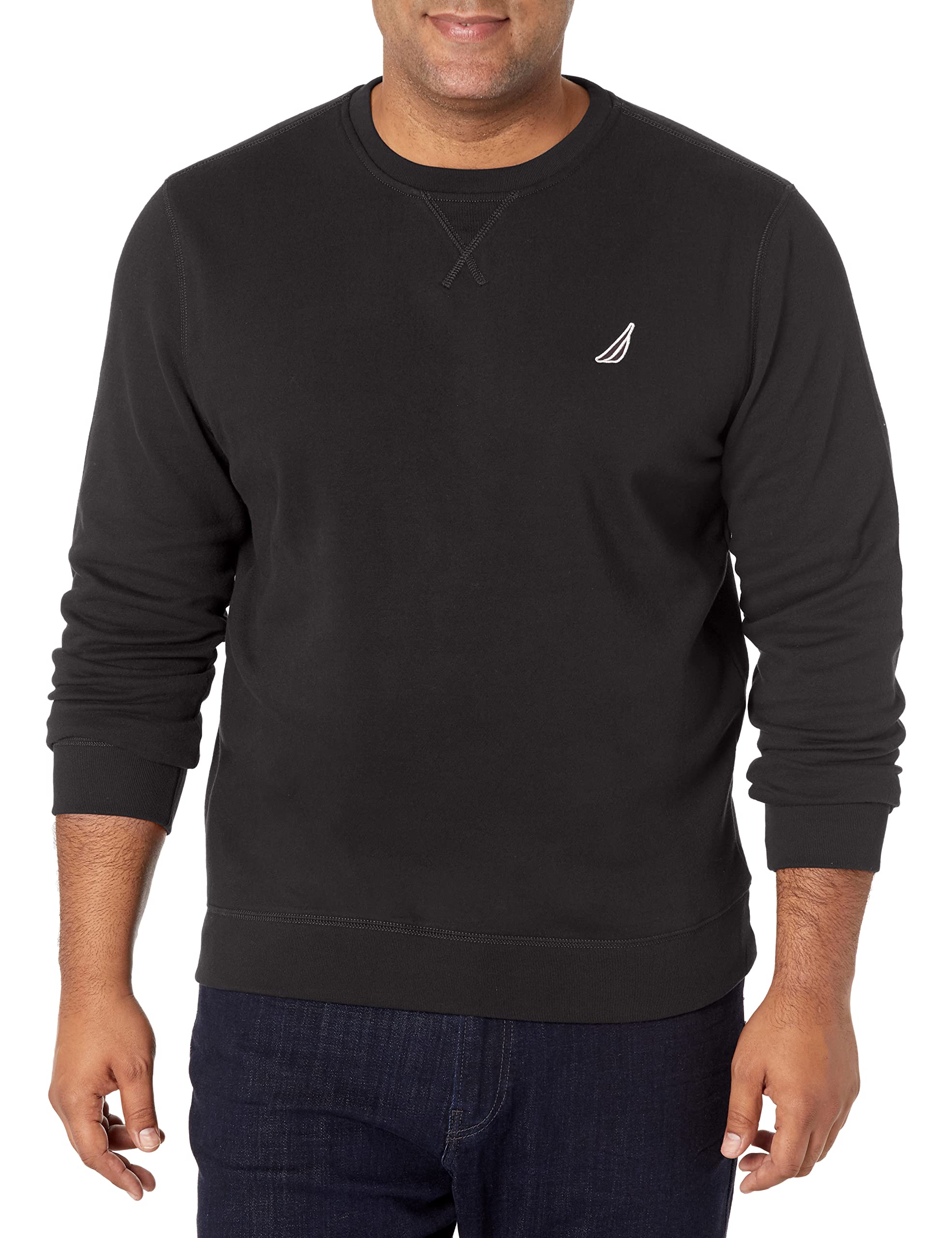 Nautica Men's Basic Crew Neck Fleece Sweatshirt, True Black, XL