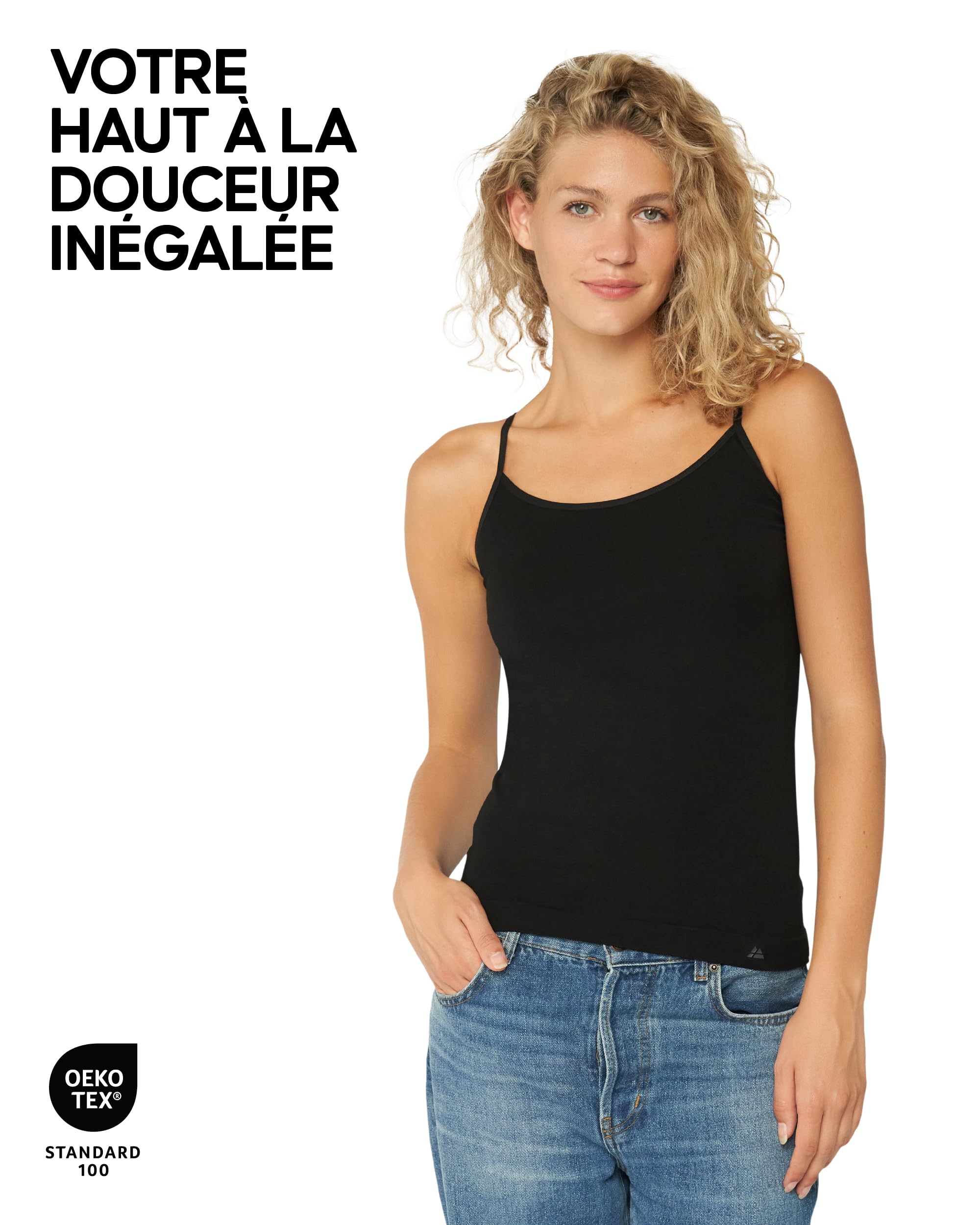 DANISH ENDURANCE Débardeurs en Fibre de Bambou Stretch, Haut Ultra Doux & Confortable, Femme, Lot de 2
