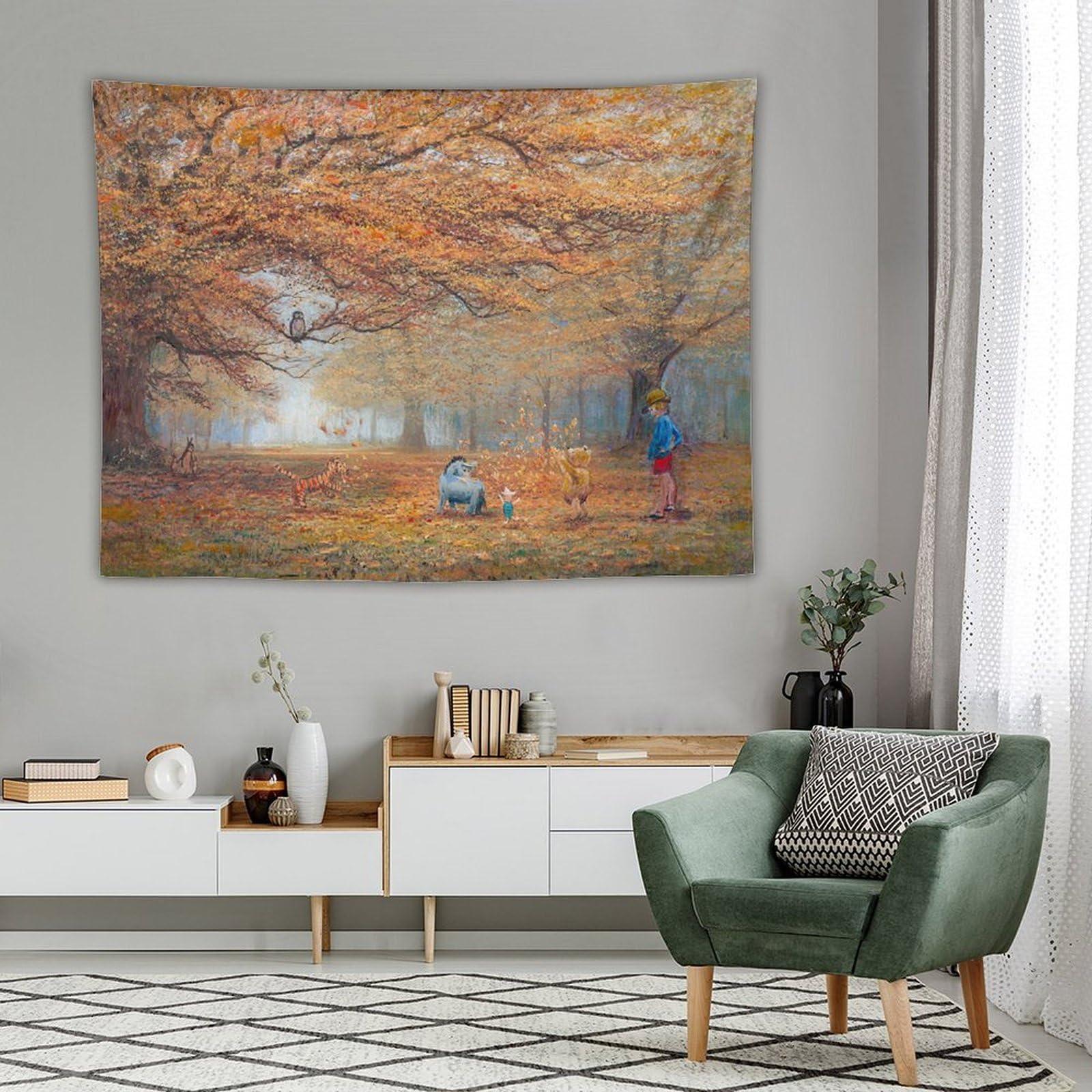 Amazon.co.jp: ディズニー くまのプーさん 秋の森の中 紅葉 ポスター