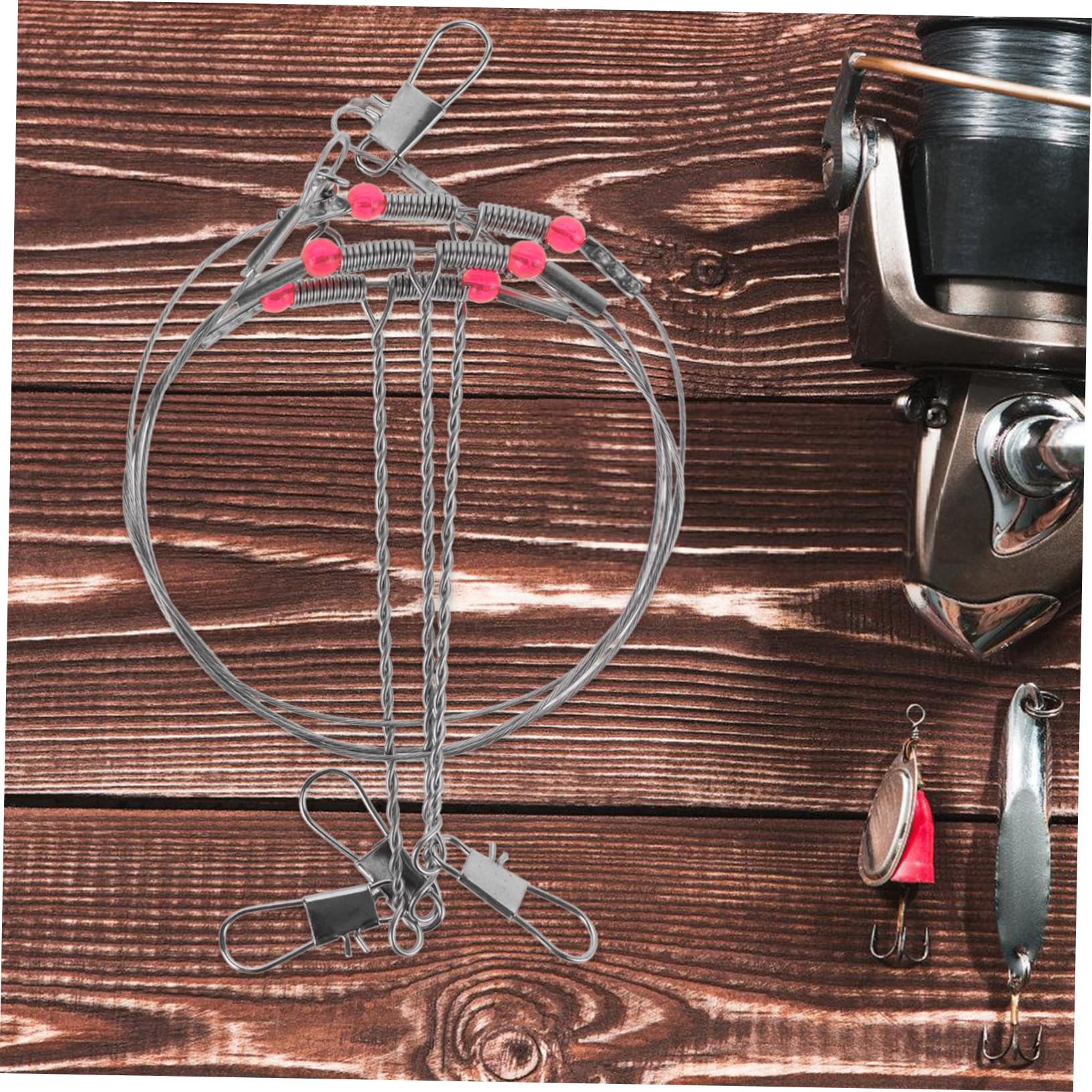Happyyami Stainless Steel Wire Balance Rigs Sea Fishing Hooks Trace Leader Kit Swivel Snap Brackets Outdoor Fishing Gear
