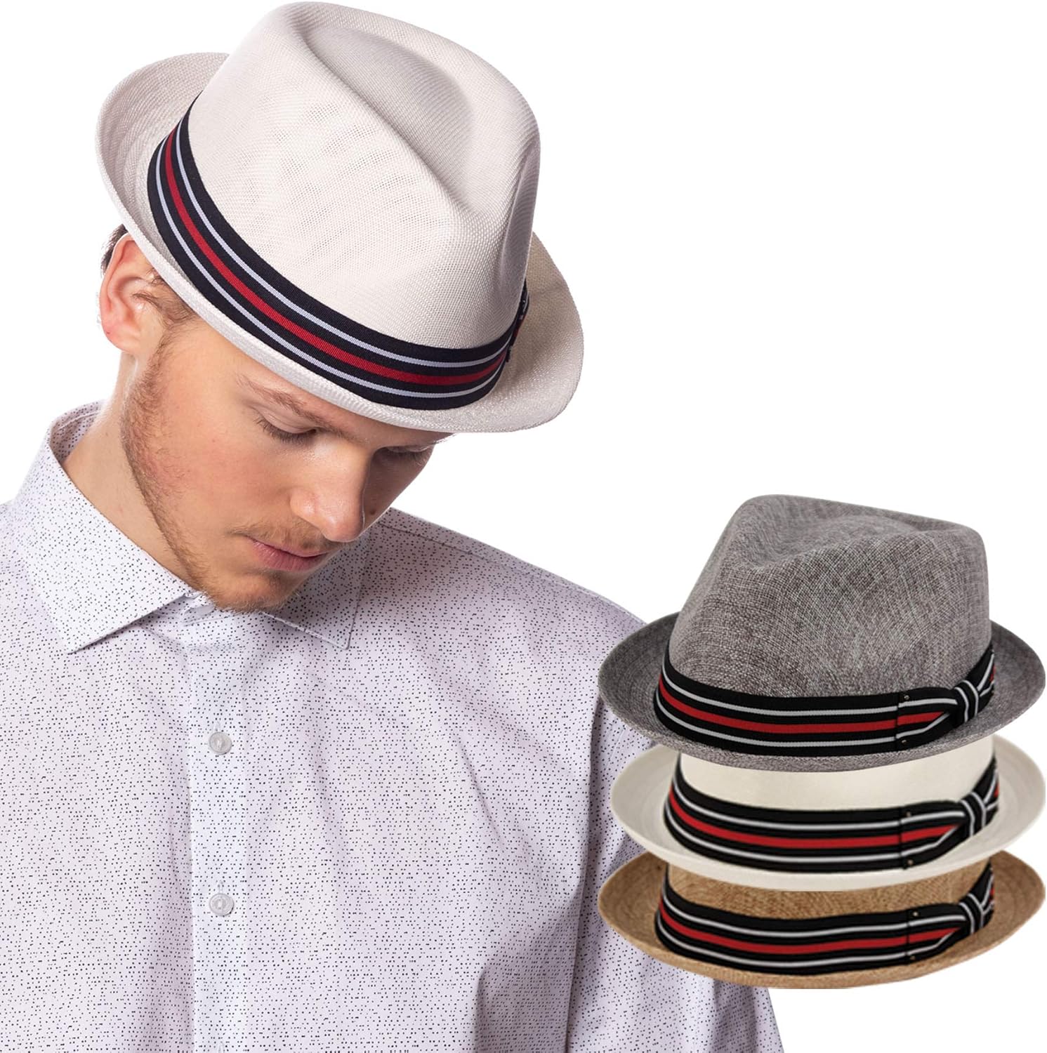 EPOCH HATS Mens Summer Fedora Cuban Style Short Brim Hat - Image 4