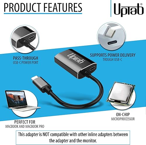 Vista 10 de UPTab Adaptador USB-C Tipo C a Mini DisplayPort 4K a 60Hz, Plateado Plateado,Grafito,https:/ www.Yaxa/dp/undefined