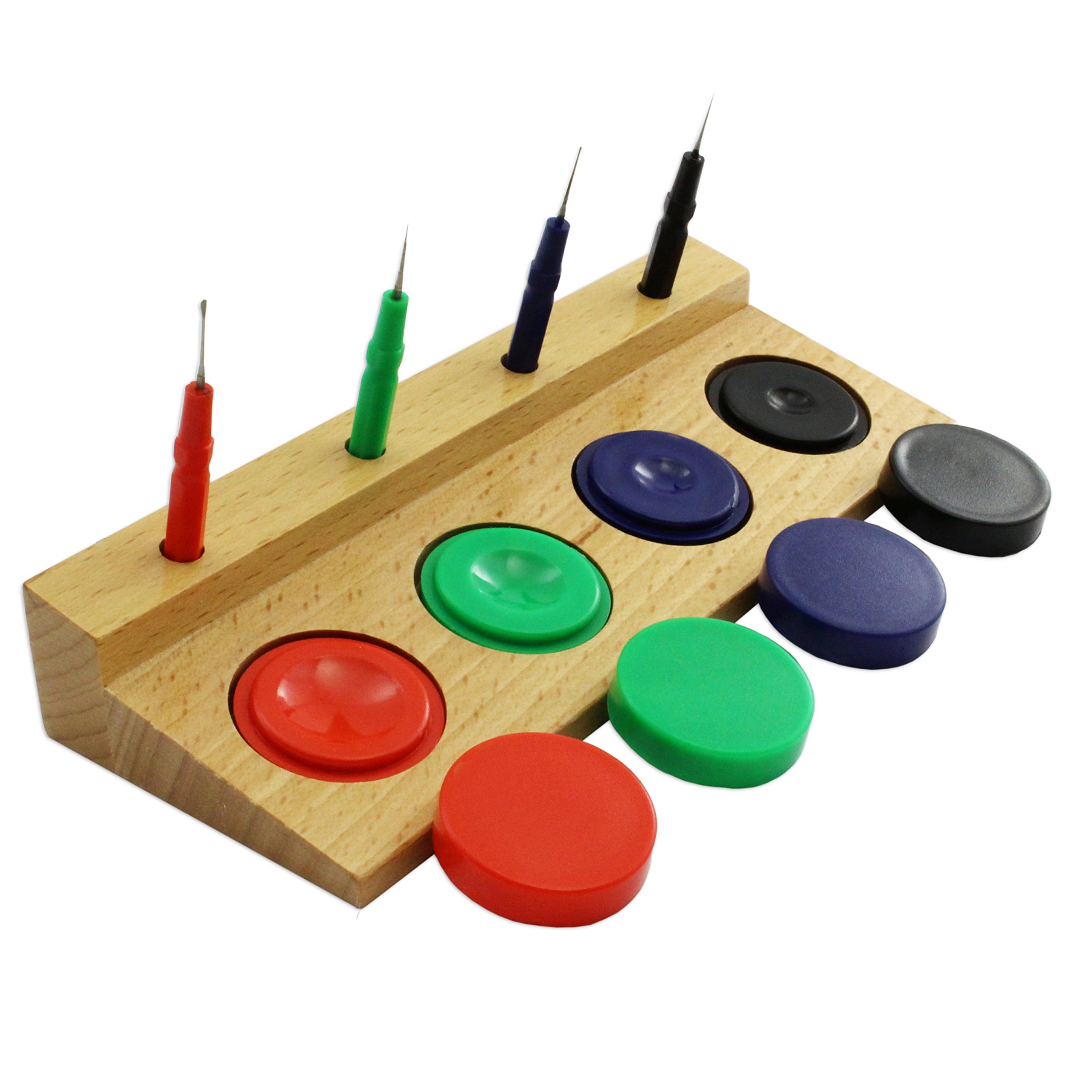 Watchmakers Oil & Grease Cup Holders (Wood Base) : Containers & Oiler Pins Watch Repair Tool (110)