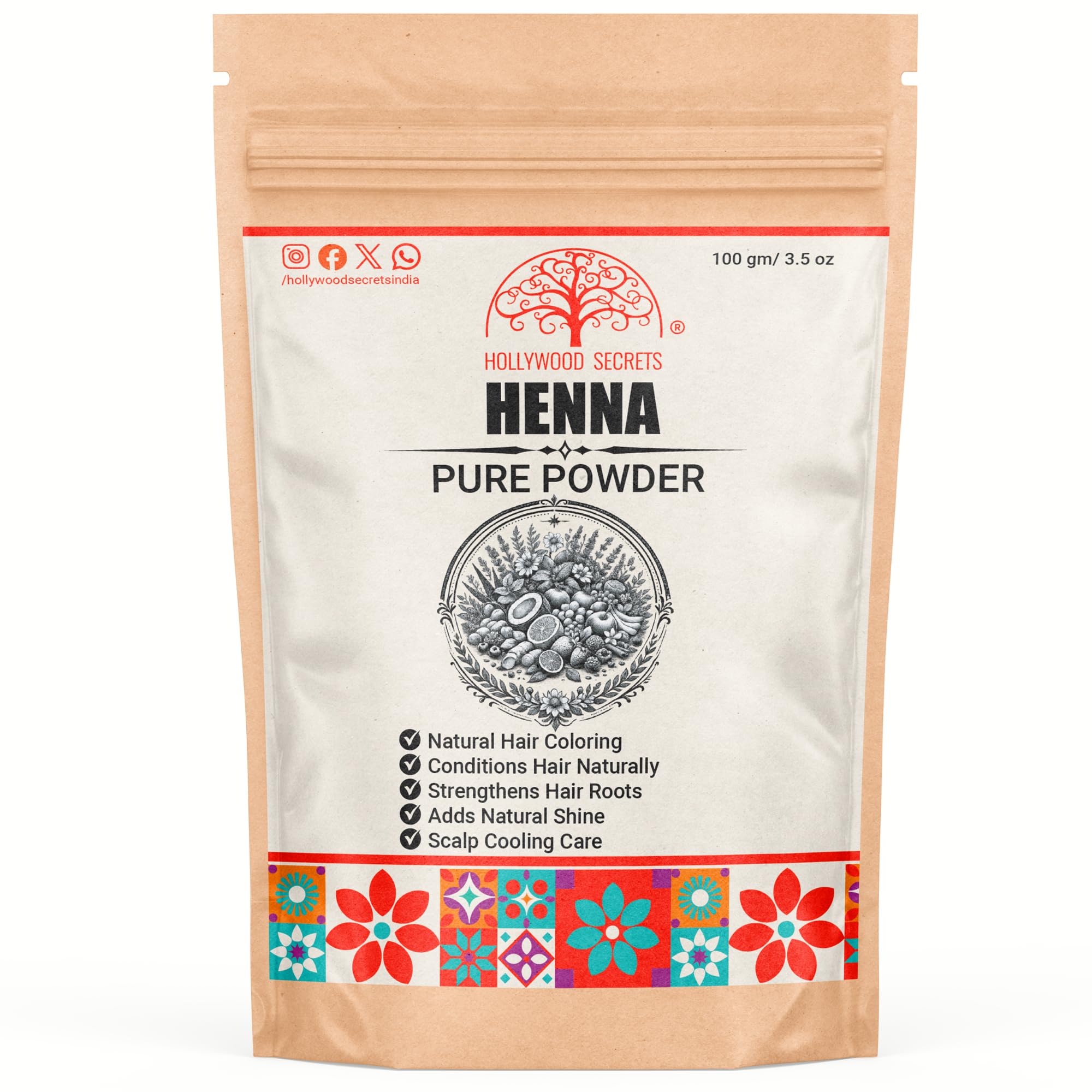 100% Natural Organic Brown Henna Powder For Hair Improves Hair Growth-picture-22