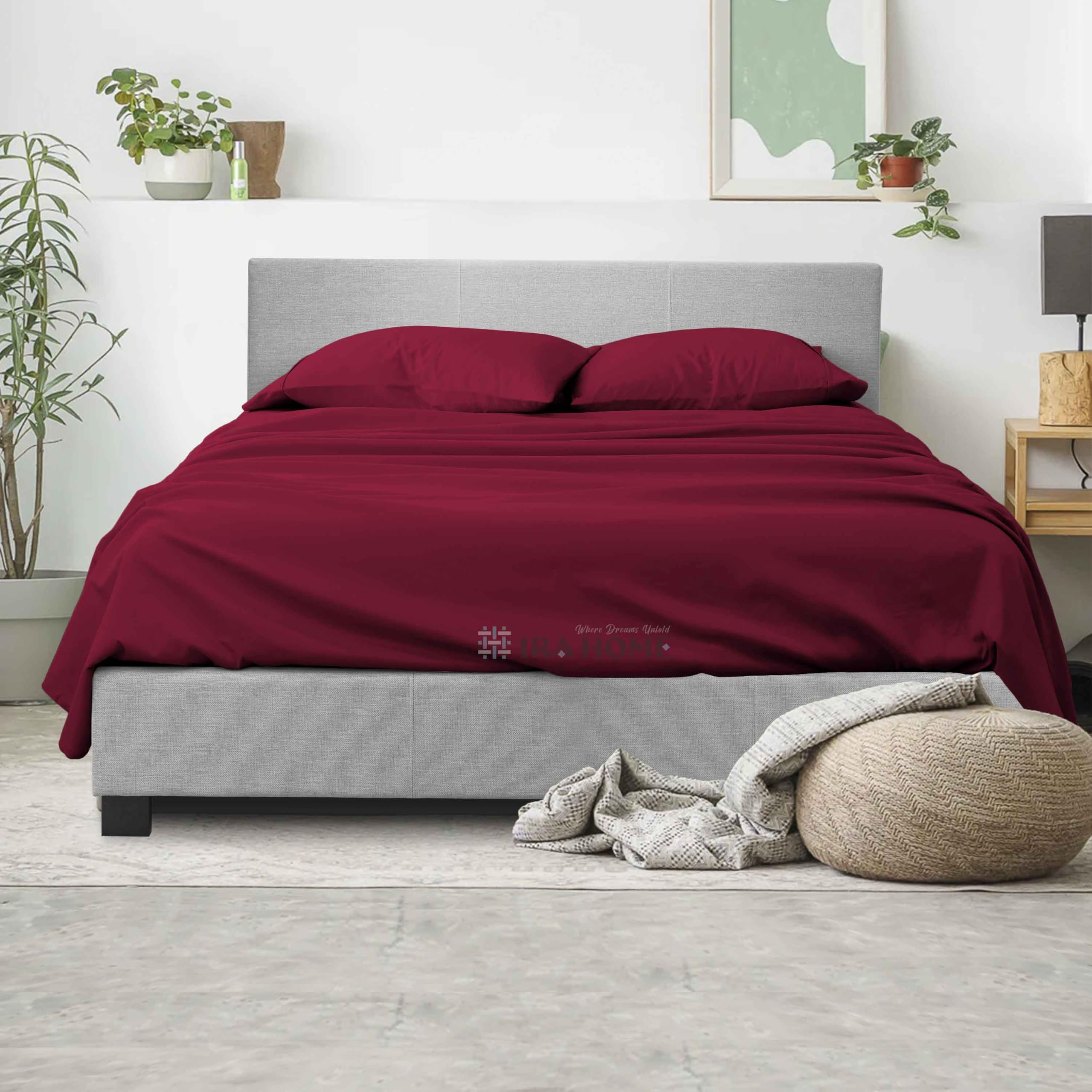 IRA HOME King Sheet Set 4 Piece Breathable & Cooling Sheets 800 TC Hotel Luxury Bedding Set 16" Inch Extra Deep Pockets, Extra Soft Cooling Bed Sheets