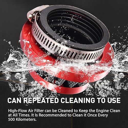Miniatura 5 de WOOSTAR Filtro de aire de repuesto de 1.378 in para ATV de 50 cc, 70 cc, 90 cc, 110 cc, 125 cc, ATV, 4 ruedas, motocross, Go Kart, Scooter azul