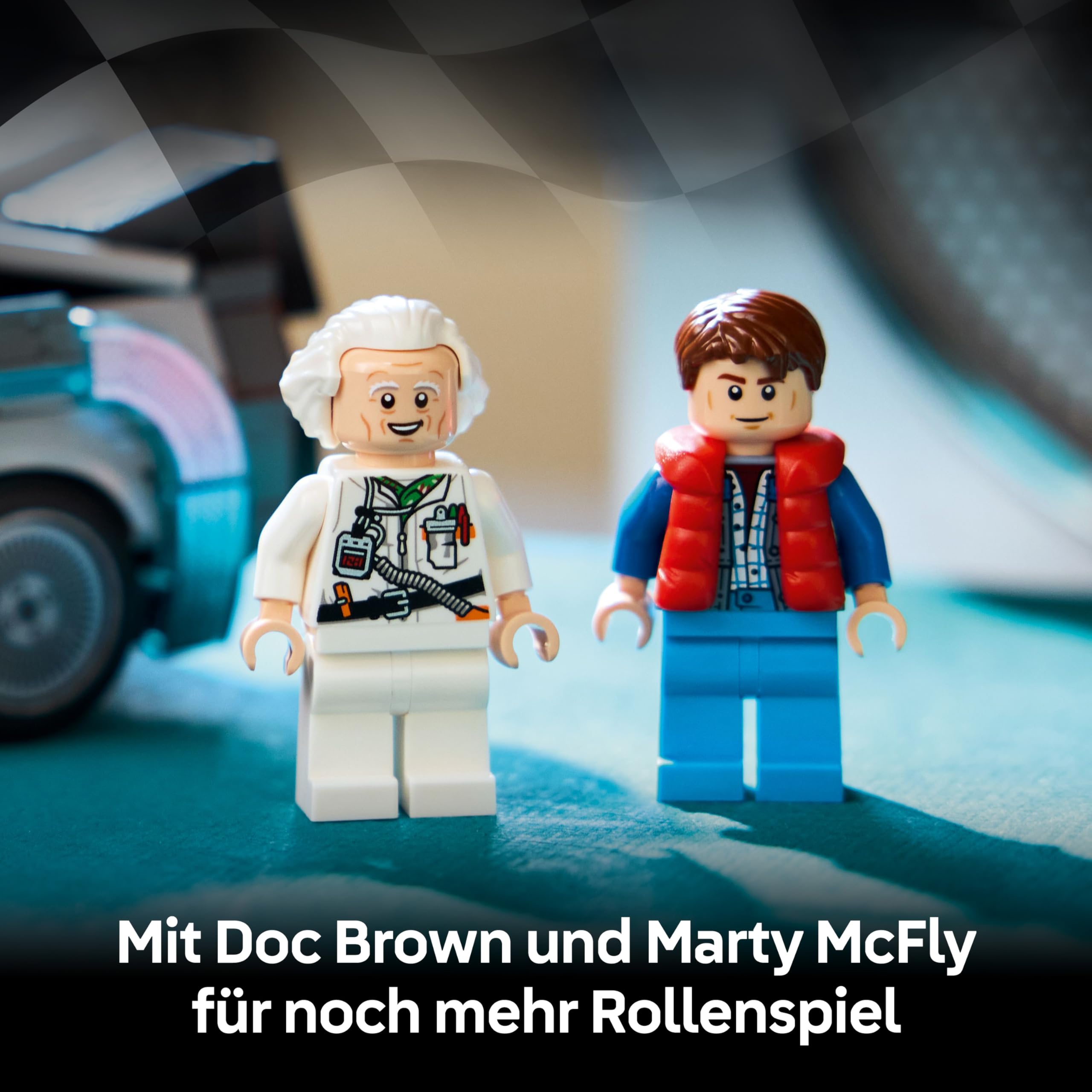 LEGO Speed Champions Zeitmaschine aus Zurück in die Zukunft - Kinder Spielzeug mit Automodell und 2 Minifiguren - Marty McFly und Doc Brown - Kreatives Geschenk für Kinder ab 9 Jahren - 77256